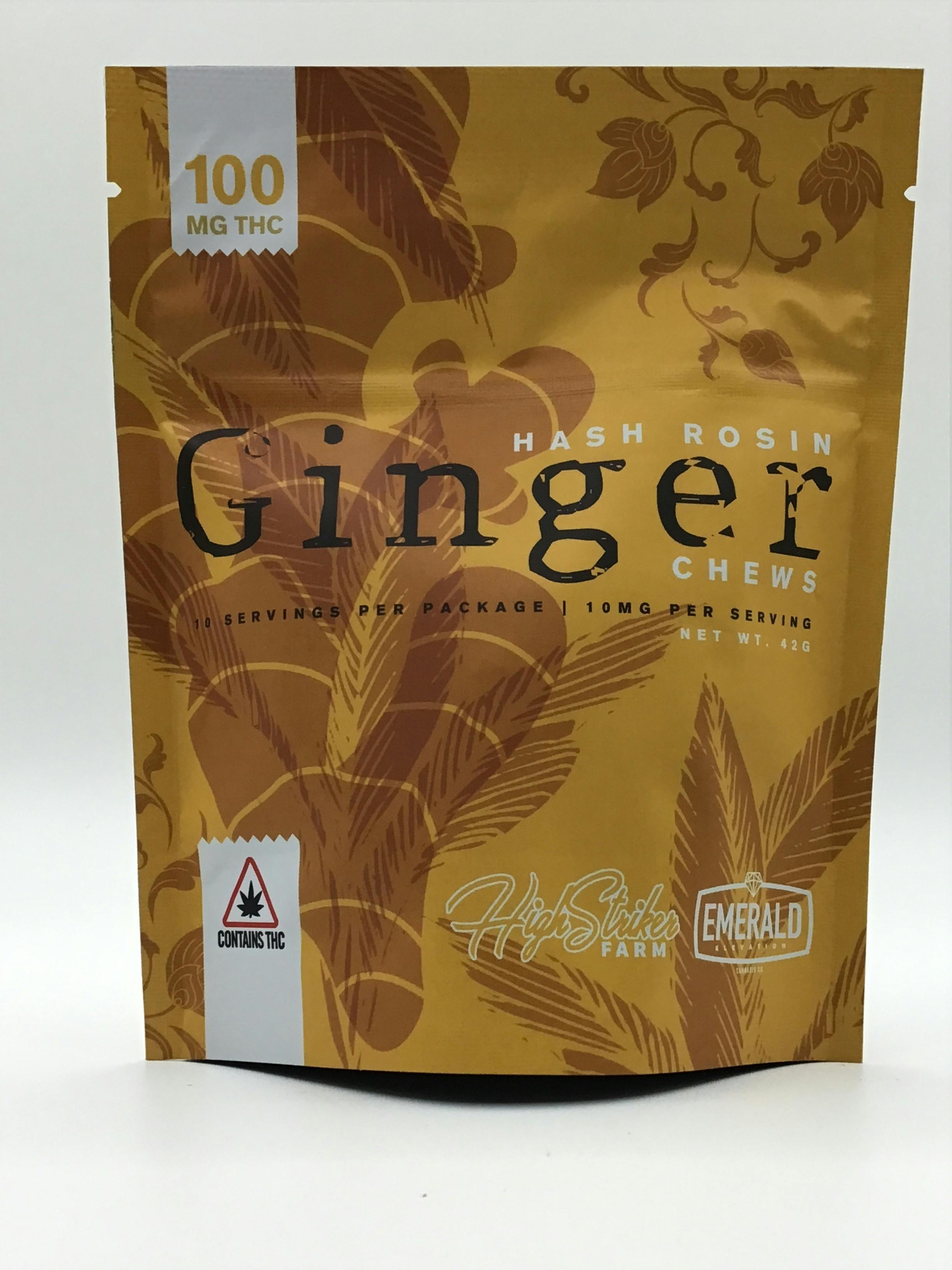 100mg Hash Rosin Ginger Chews