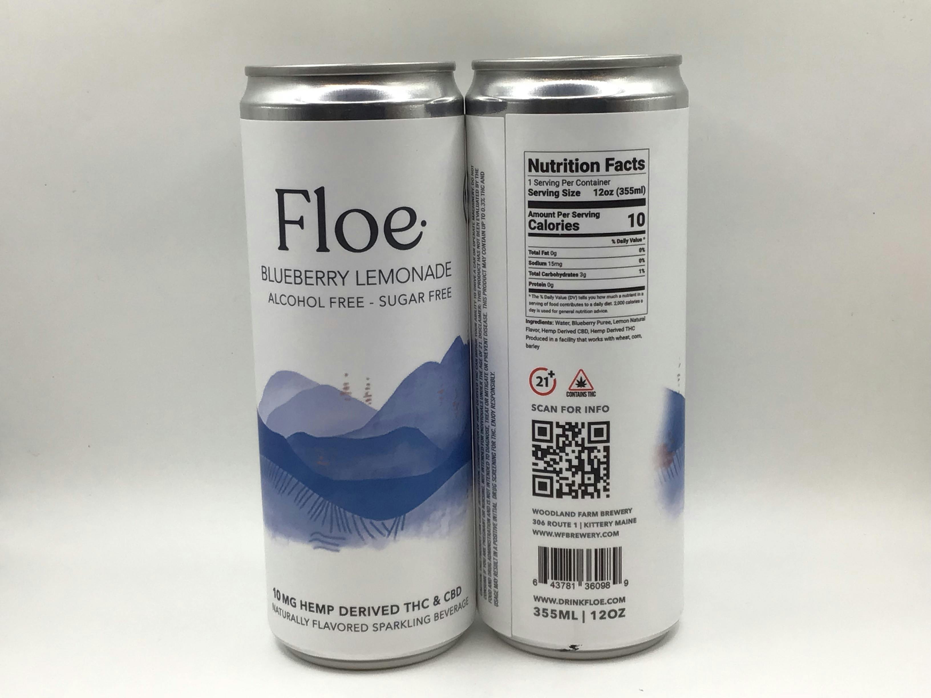 10mg 1:1 THC/CBD Blueberry Lemonade Hemp Derived Beverage by Floe