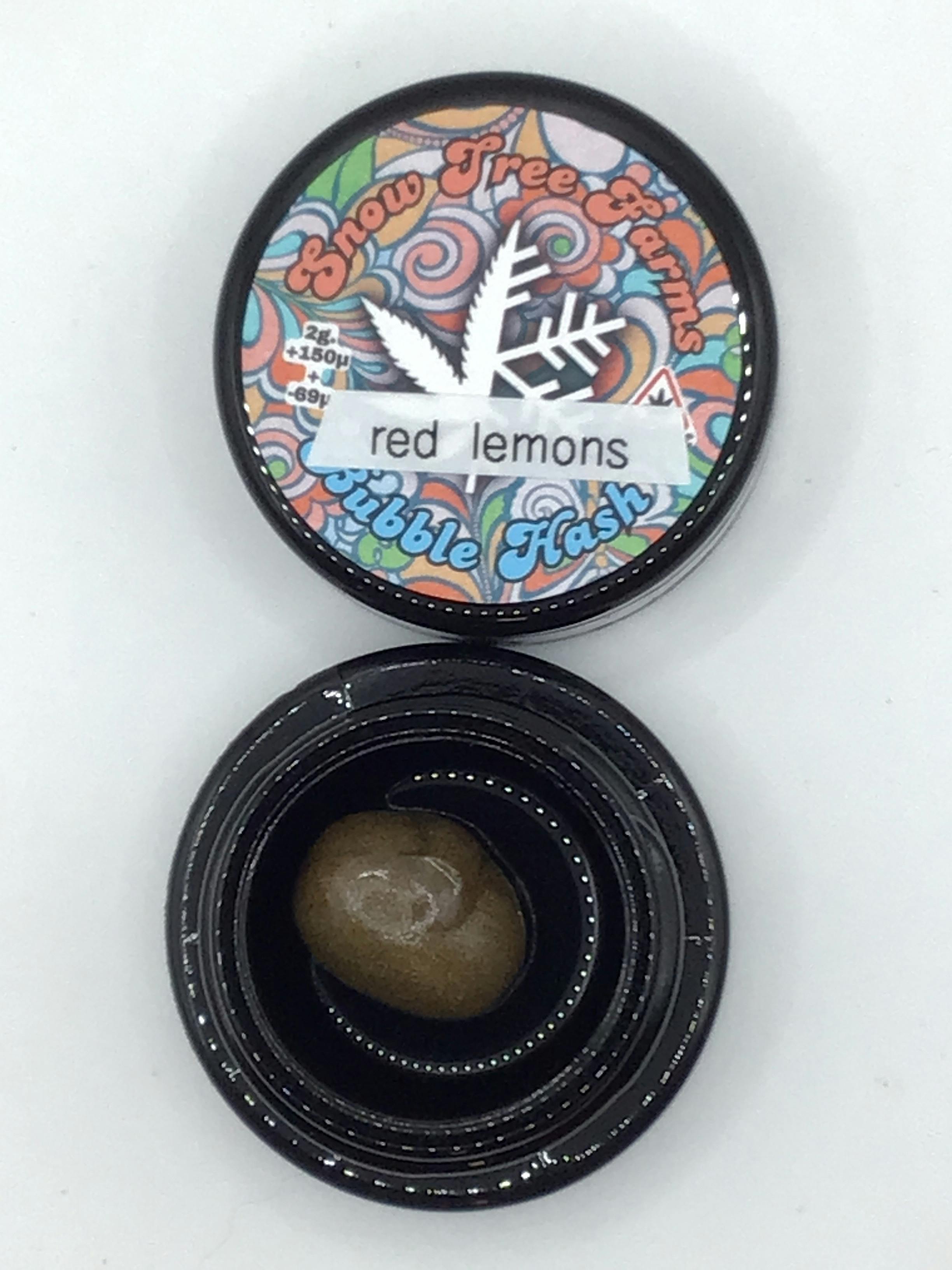 2g Red Lemons Bubble Hash By Snow Tree Farms