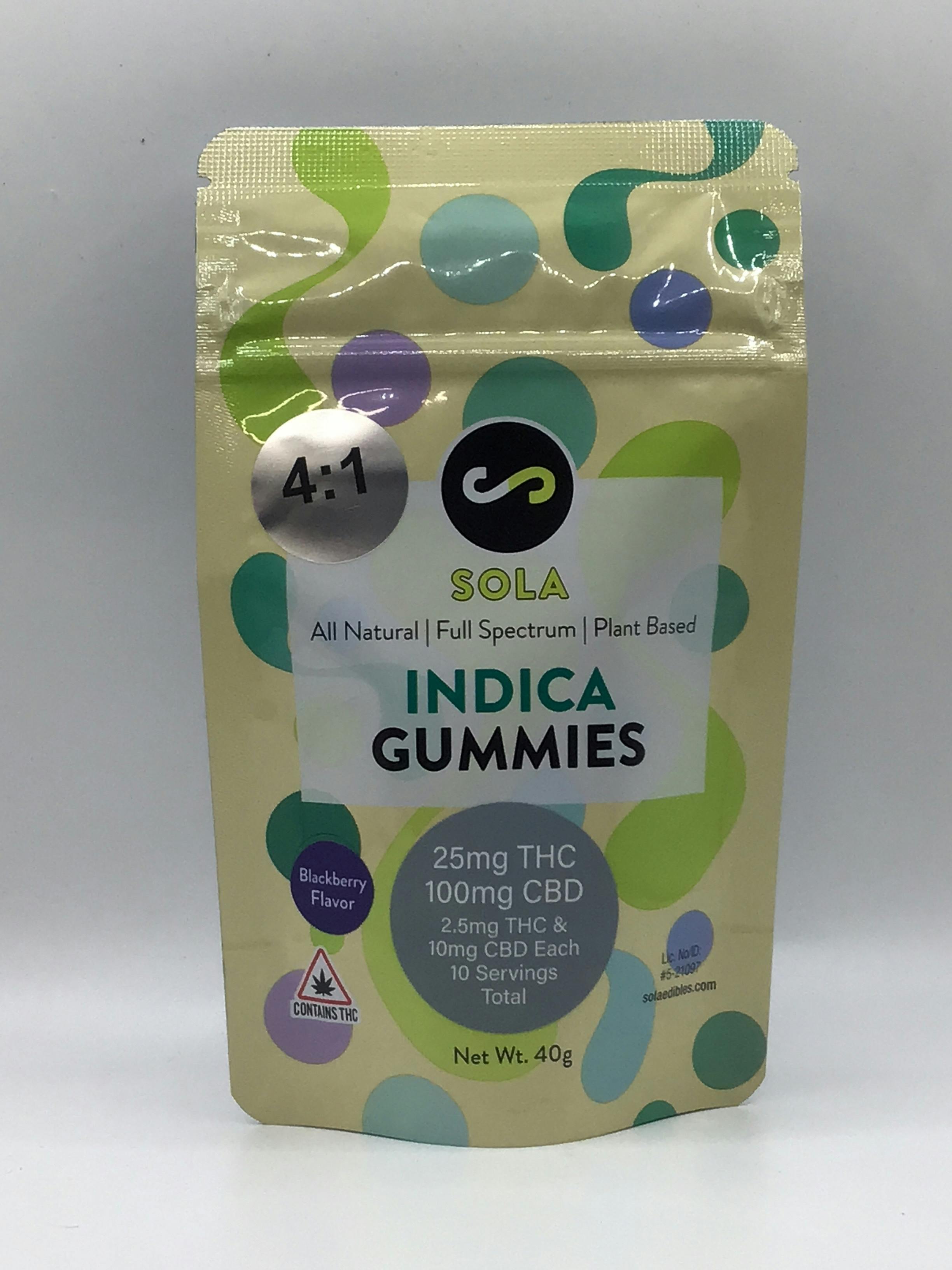 25mg Indica 4:1 Gummies - Blackberry Flavor Pack