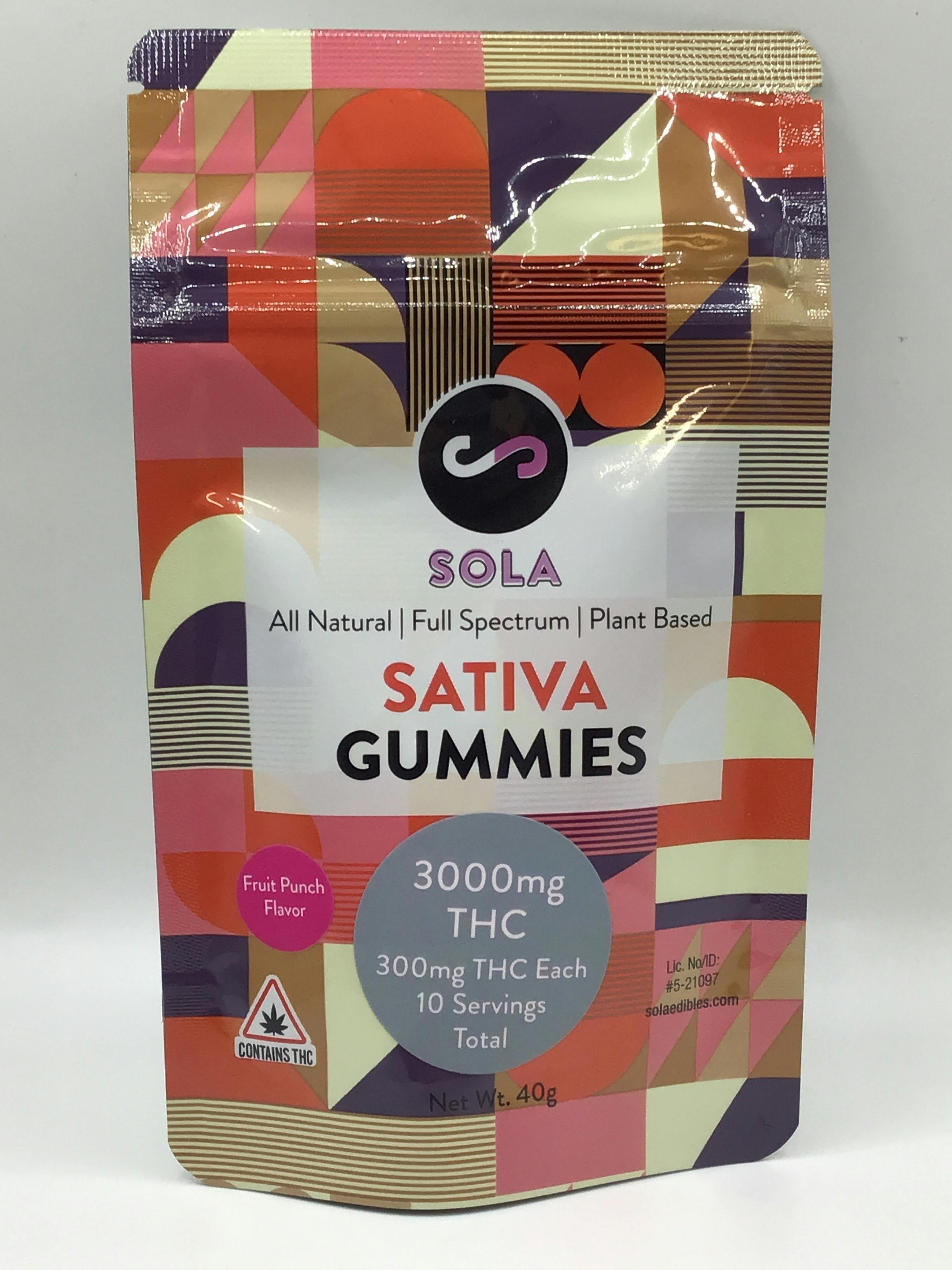 3000mg Sativa Gummies - Fruit Punch Flavor Pack