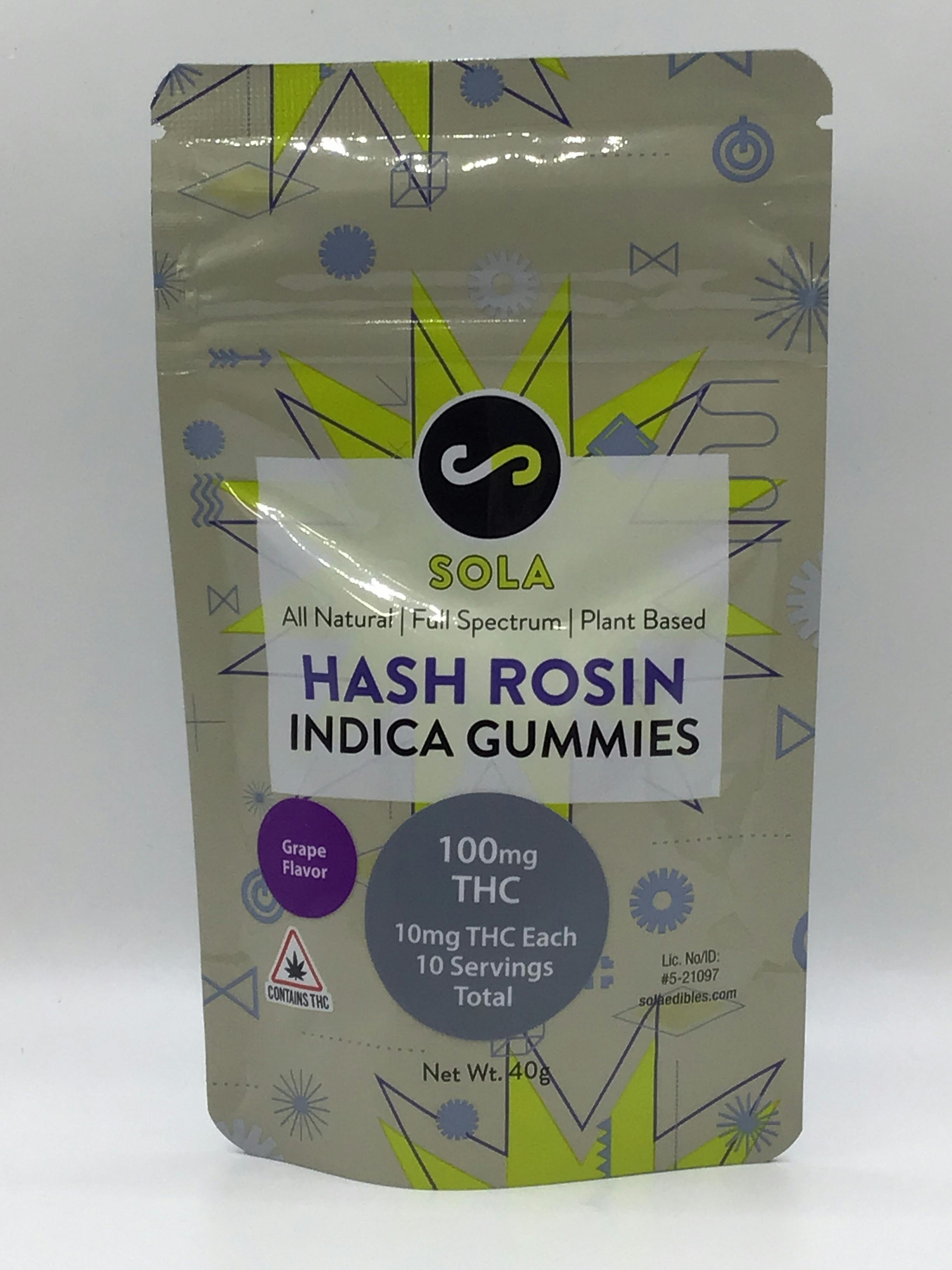 100mg Indica Hash Rosin Gummies - Grape Flavor Pack