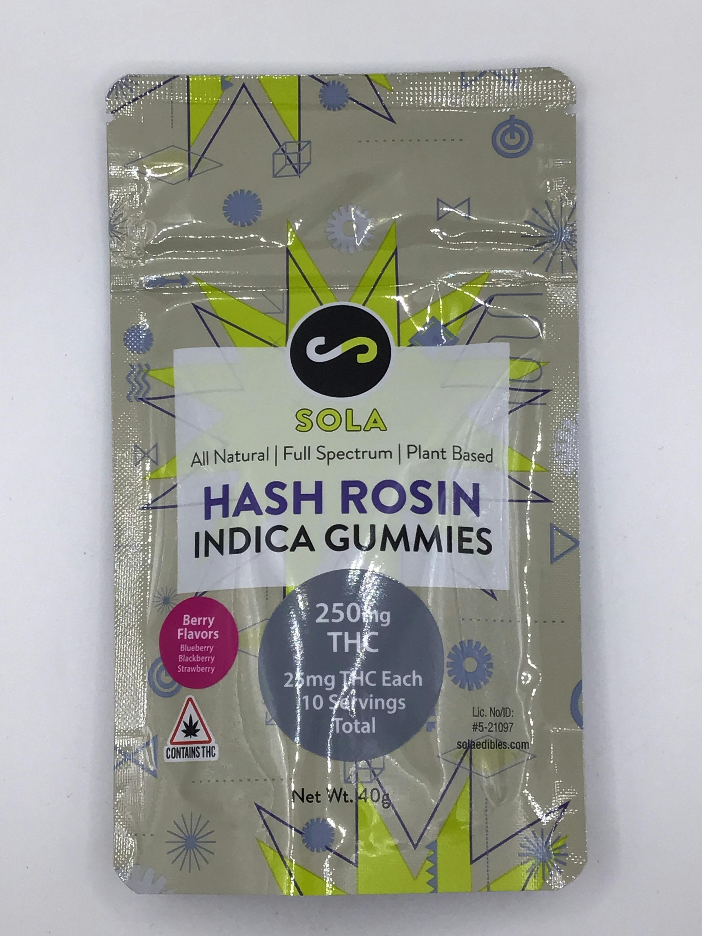 250mg Indica Hash Rosin Gummies - Berry Flavor Pack