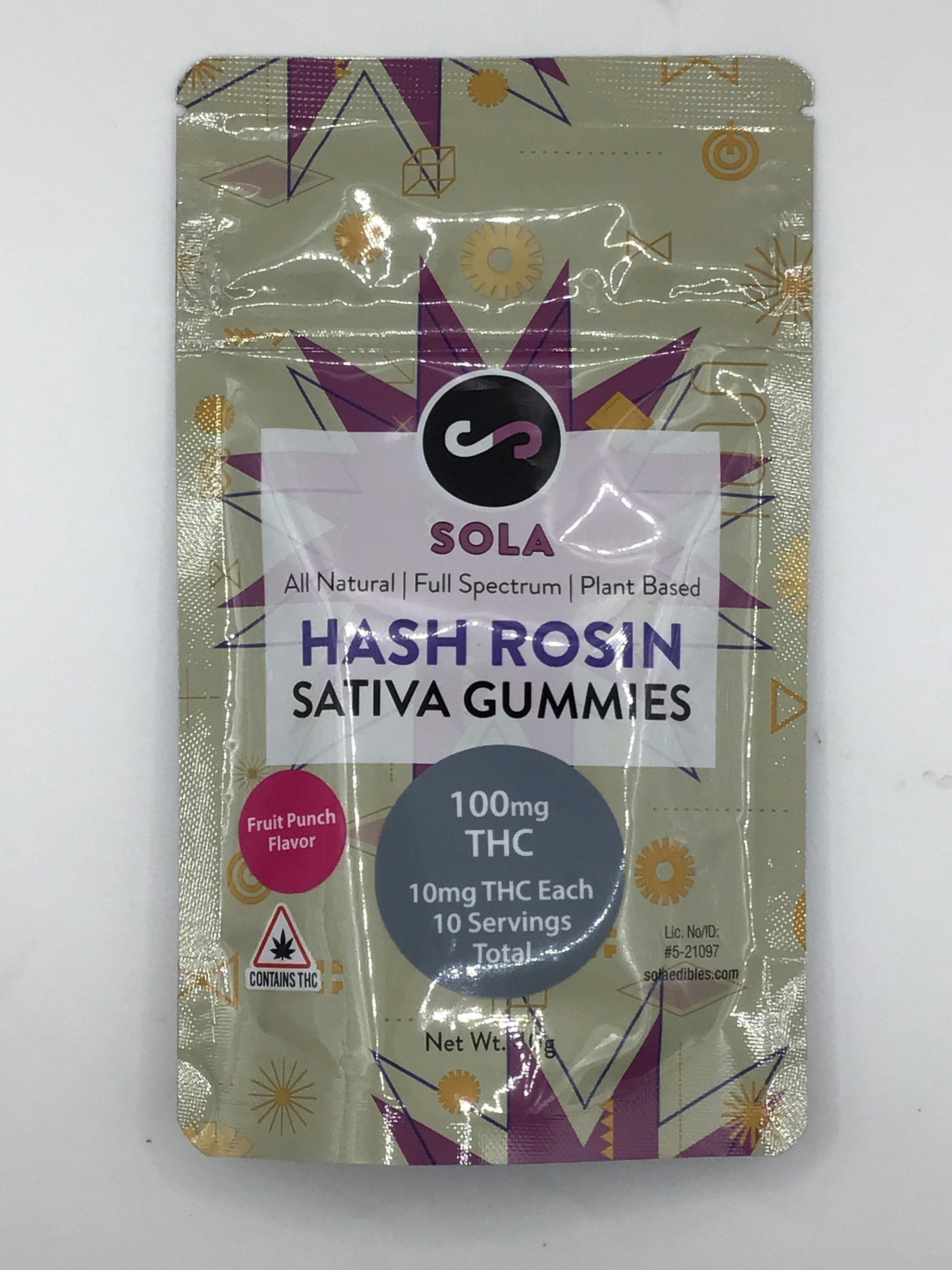 100mg Sativa Hash Rosin Gummies - Fruit Punch Flavor Pack