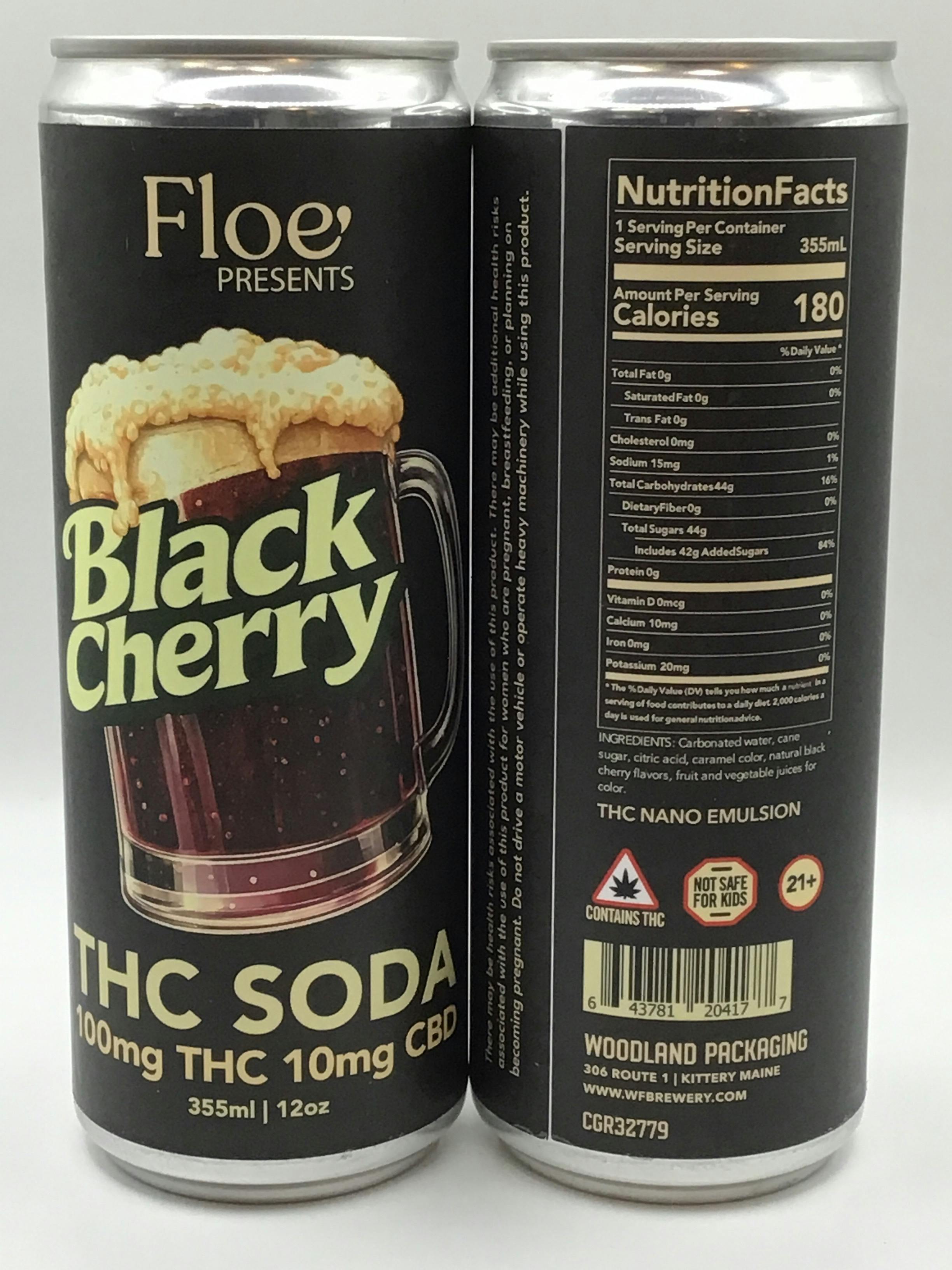 100mg 10:1 THC:CBD Black Cherry Soda by Floe