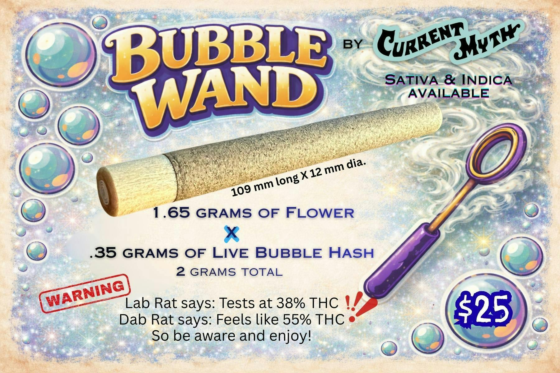 2g Bubble Wand Preroll (Rotating Strains) by Current Myth