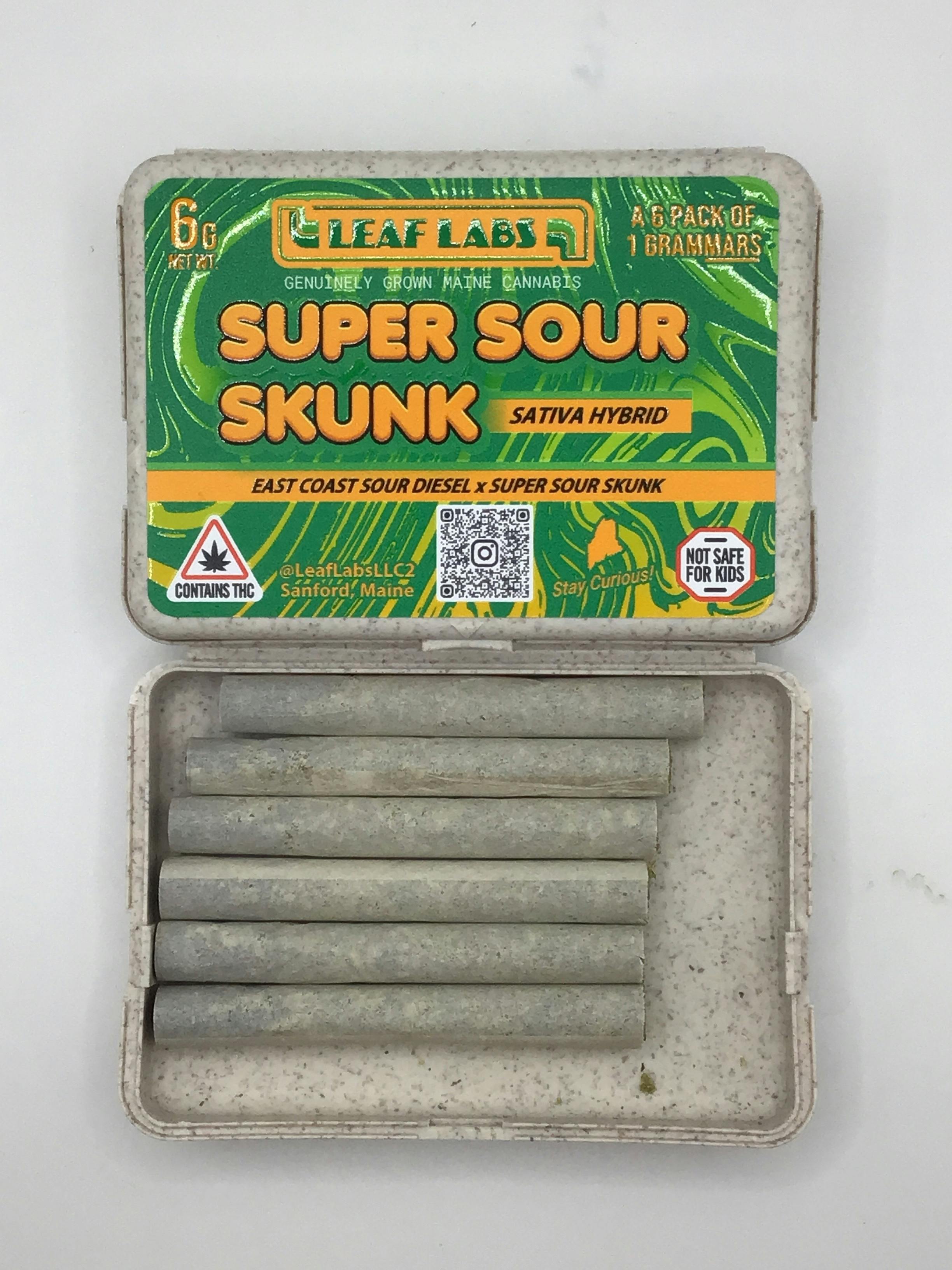 1g Super Sour Skunk 6 Pack Prerolls by Leaf Labs