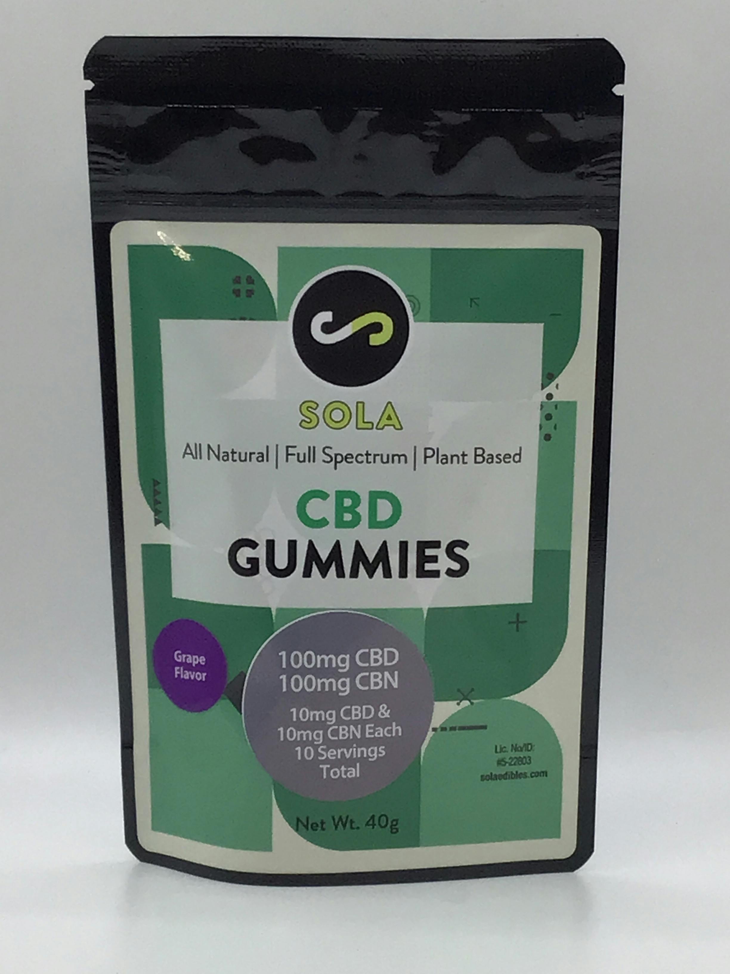 100mg CBD:CBN 1:1 Gummies - Grape Flavor Pack