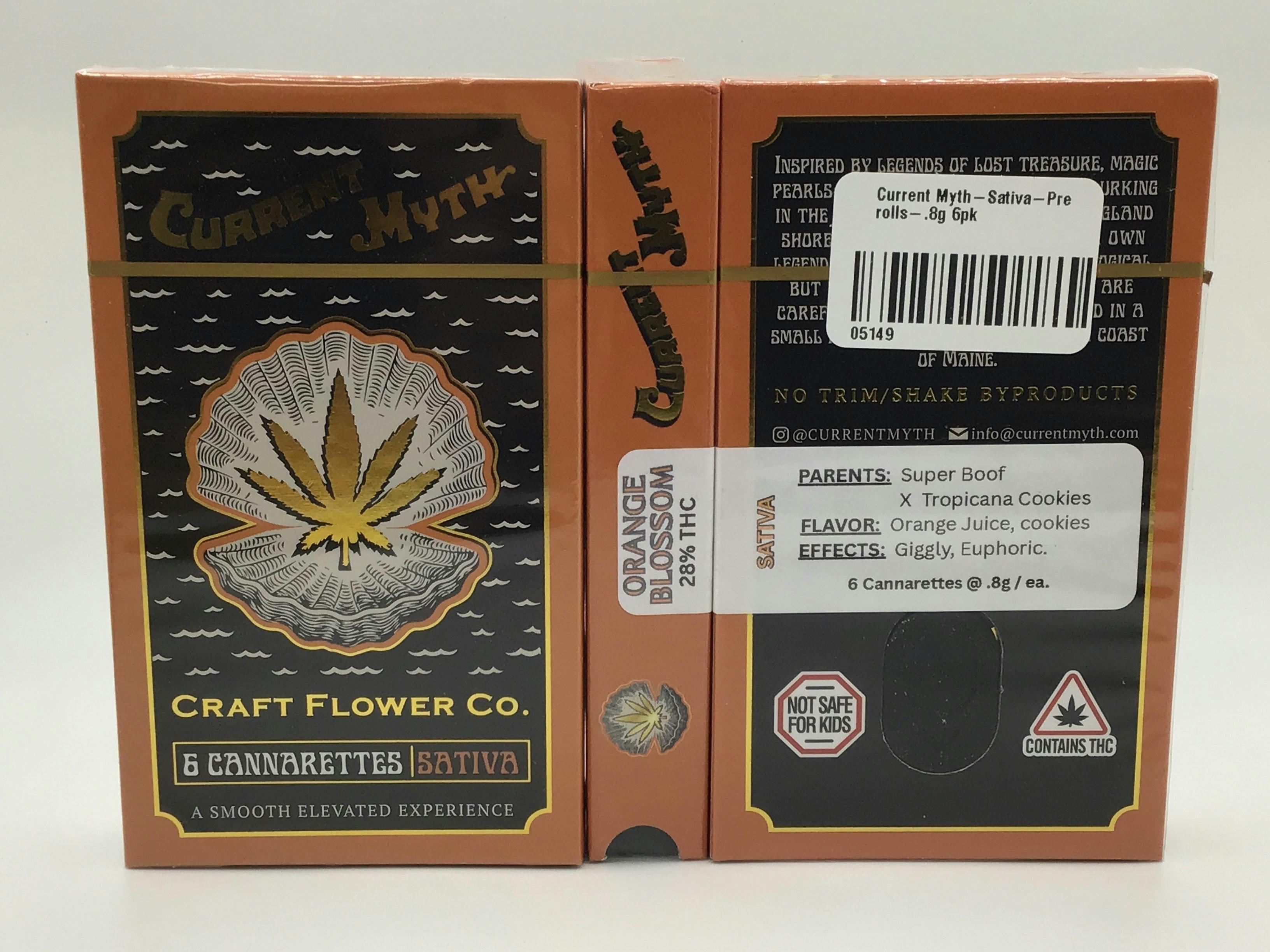 0.8g Orange Blossom Cannarettes 6pk by Current Myth