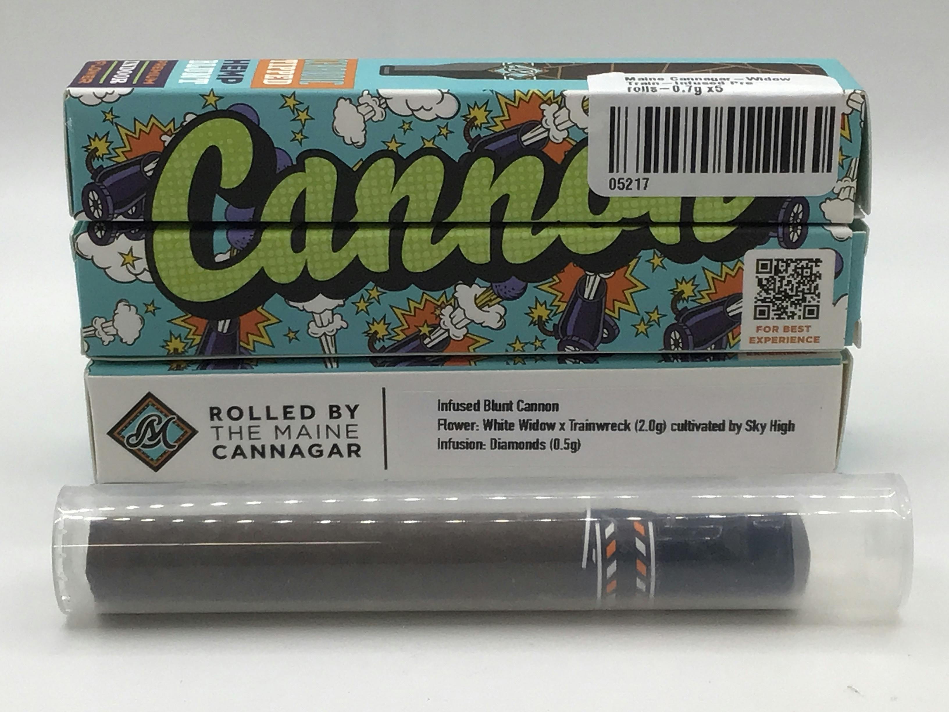 2.5g White Widow X Trainwreck Infused Blunt Cannon by Maine Cannagar Co.