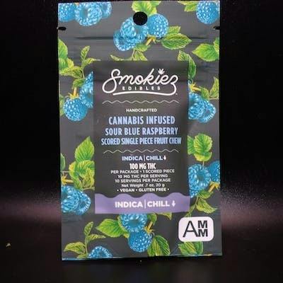 Sour Blue Raspberry Gummies | 100mg at Custom Cannabis