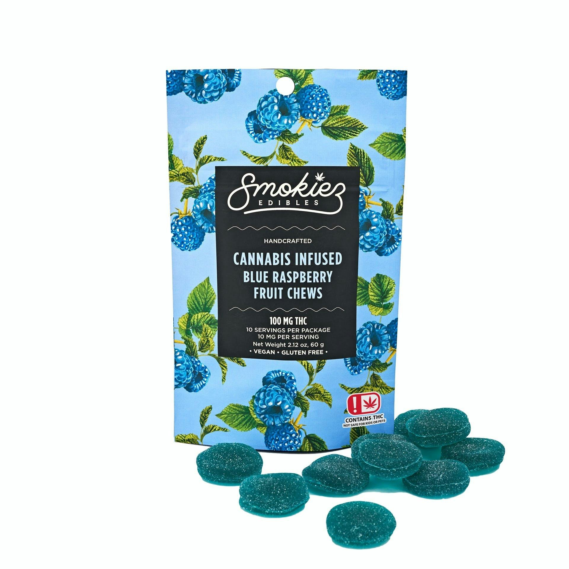 Blue Raspberry Gummies | 100mg | 10ct | 10mg/ea at Custom Cannabis