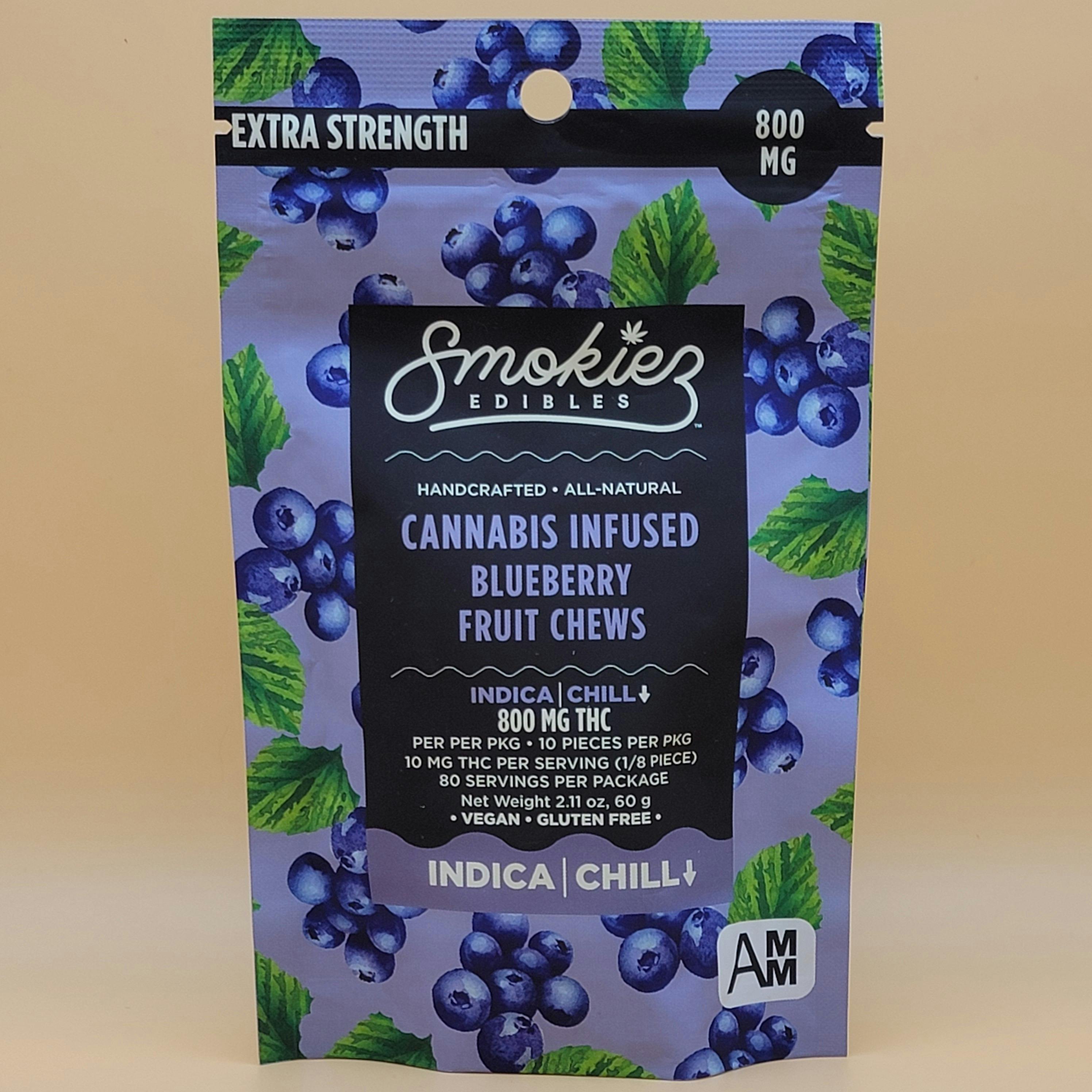 Sweet Blueberry Gummies | 800mg | 10ct | 80mg/ea by Smokiez Edibles