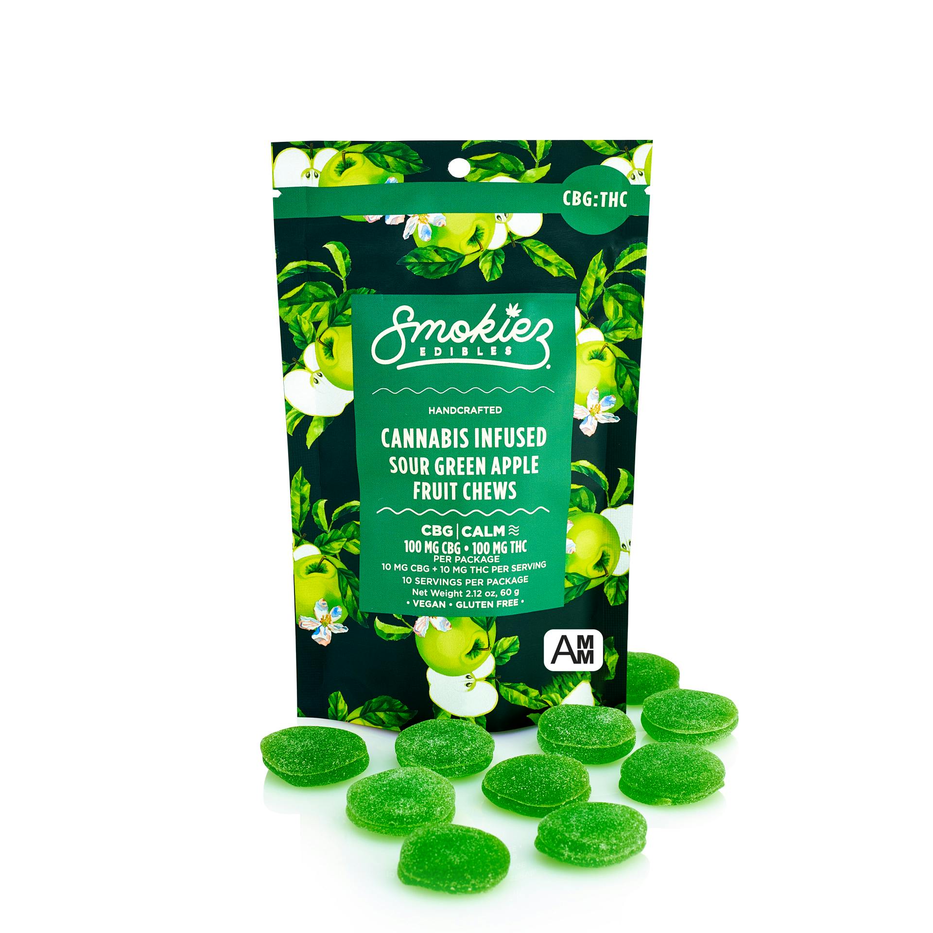 Sour Green Apple Gummies 1:1 CBG:THC | 100mg | 10ct | 10mg/ea