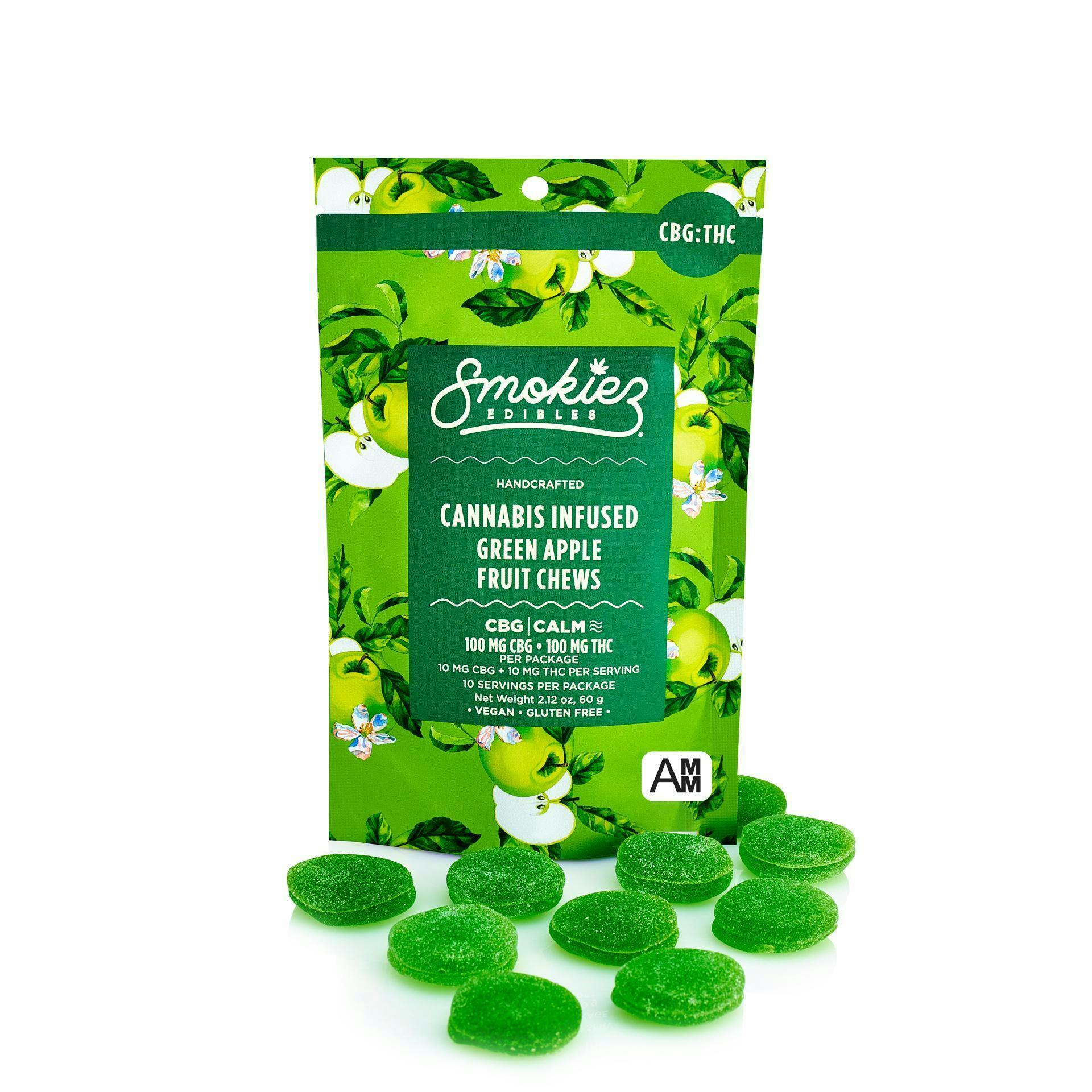 Sweet Green Apple Gummies 1:1 CBG:THC | 100mg | 10ct | 10mg/ea