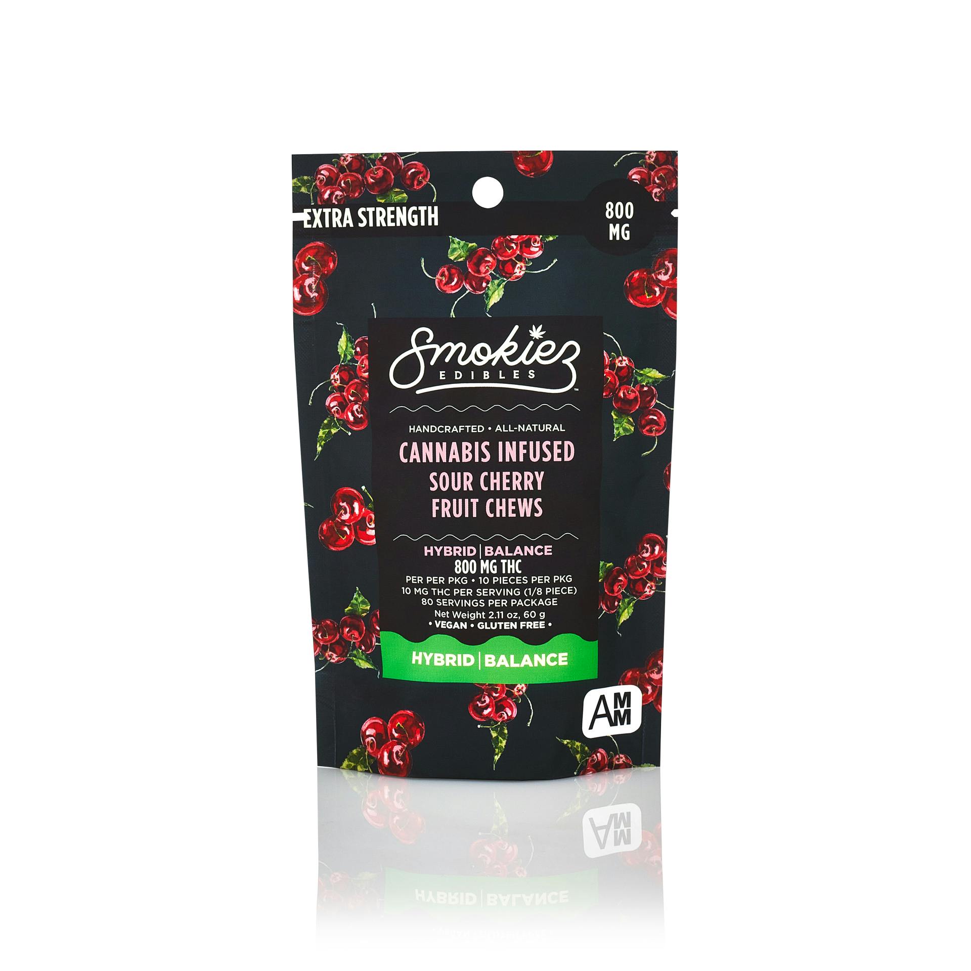 Sour Cherry Gummies | 800mg | 10ct | 80mg/ea by Smokiez Edibles