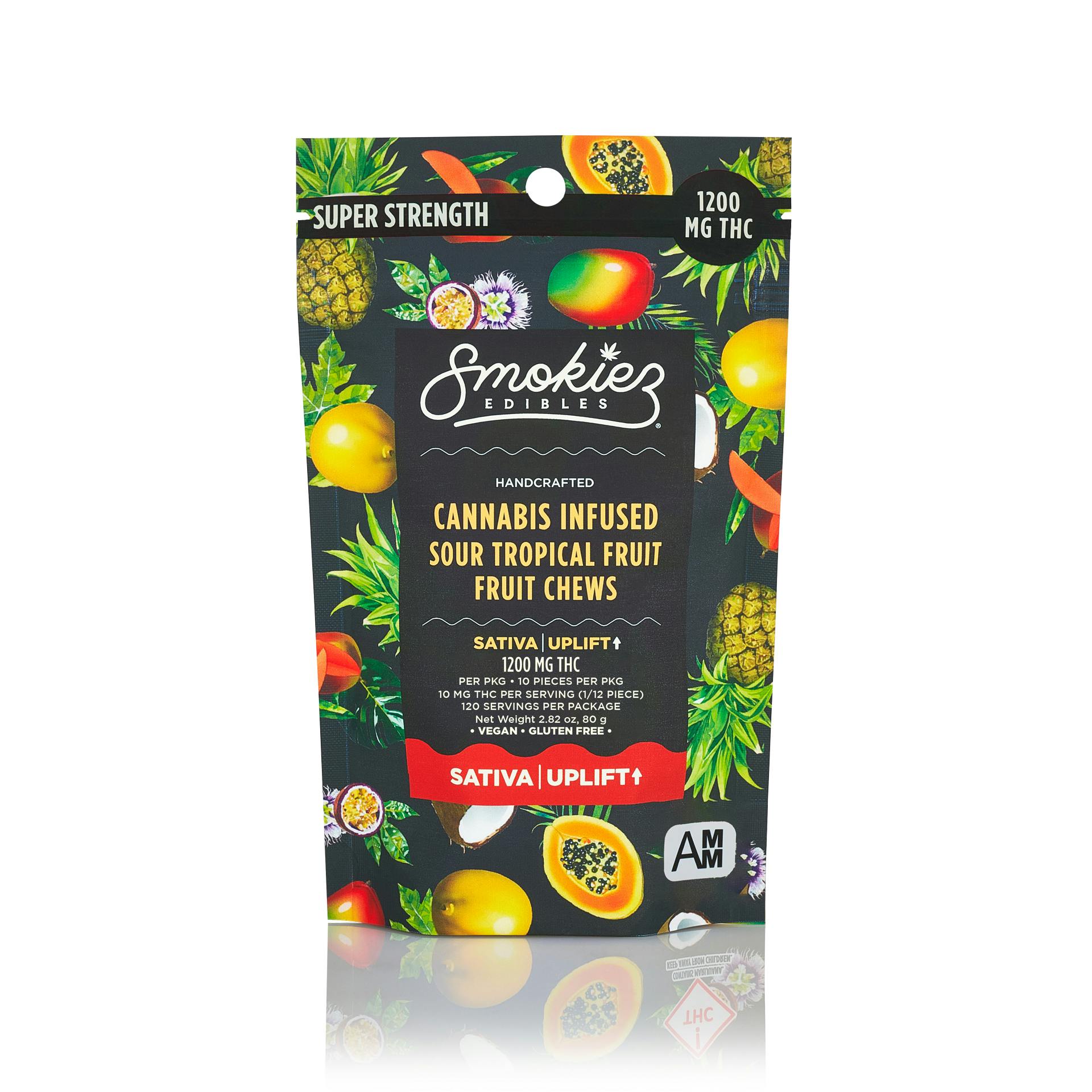 Sour Tropical Fruit Gummies | 1200mg | 10ct | 120mg/ea