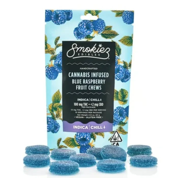 Smokiez Edibles — Smokiez Blue Raspberry Indica Fruit Chews - CA