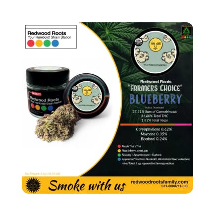 REDWOOD ROOTS FAMILY: Farmer S Choice Blueberry By Wild Weed Botanicals