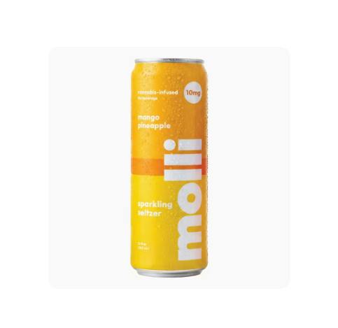 MOLLI - SPARKLING SELTZER 12FLOZ [10MG] PINEAPPLE MANGO