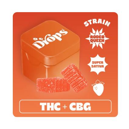DROPS - LIVE ROSIN GUMMY 2PK [100MG] 1:1 THC:CBG STRAWBERRY