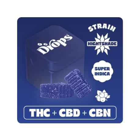 DROPS - LIVE ROSIN GUMMY 2PK [100MG] 1:1:1 THC:CBN:CBD BLACK CURRANT