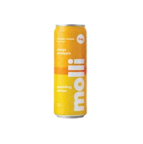 MOLLI - SPARKLING SELTZER 12FLOZ [10MG] PINEAPPLE MANGO