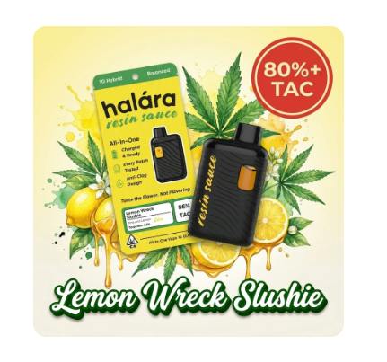 HALARA EXTRACTS - LIVE RESIN SAUCE READY TO USE VAPORIZER [1G] LEMON WRECK SLUSHIE