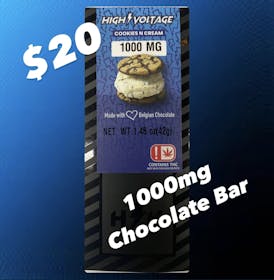 1000mg Cookies & Cream Chocolate Bar