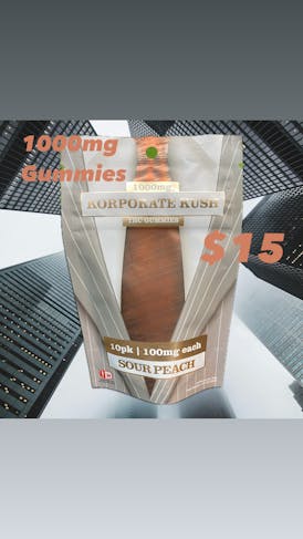 Sour Peach 1000mg Gummies