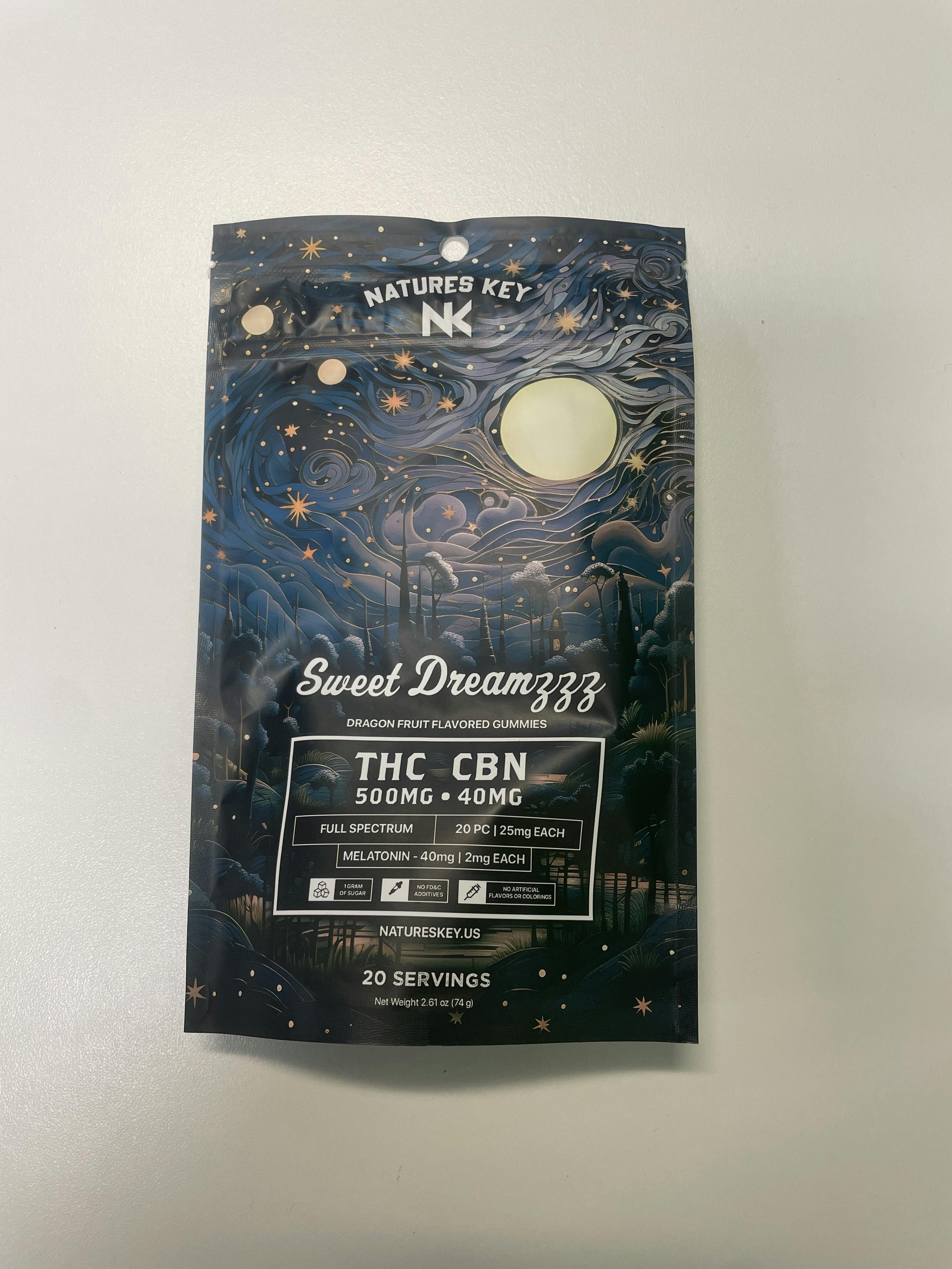 Sweet Dreamzzz | 500MG THC | 40MG Melatonin | Indica | Dragonfruit by Natures Key