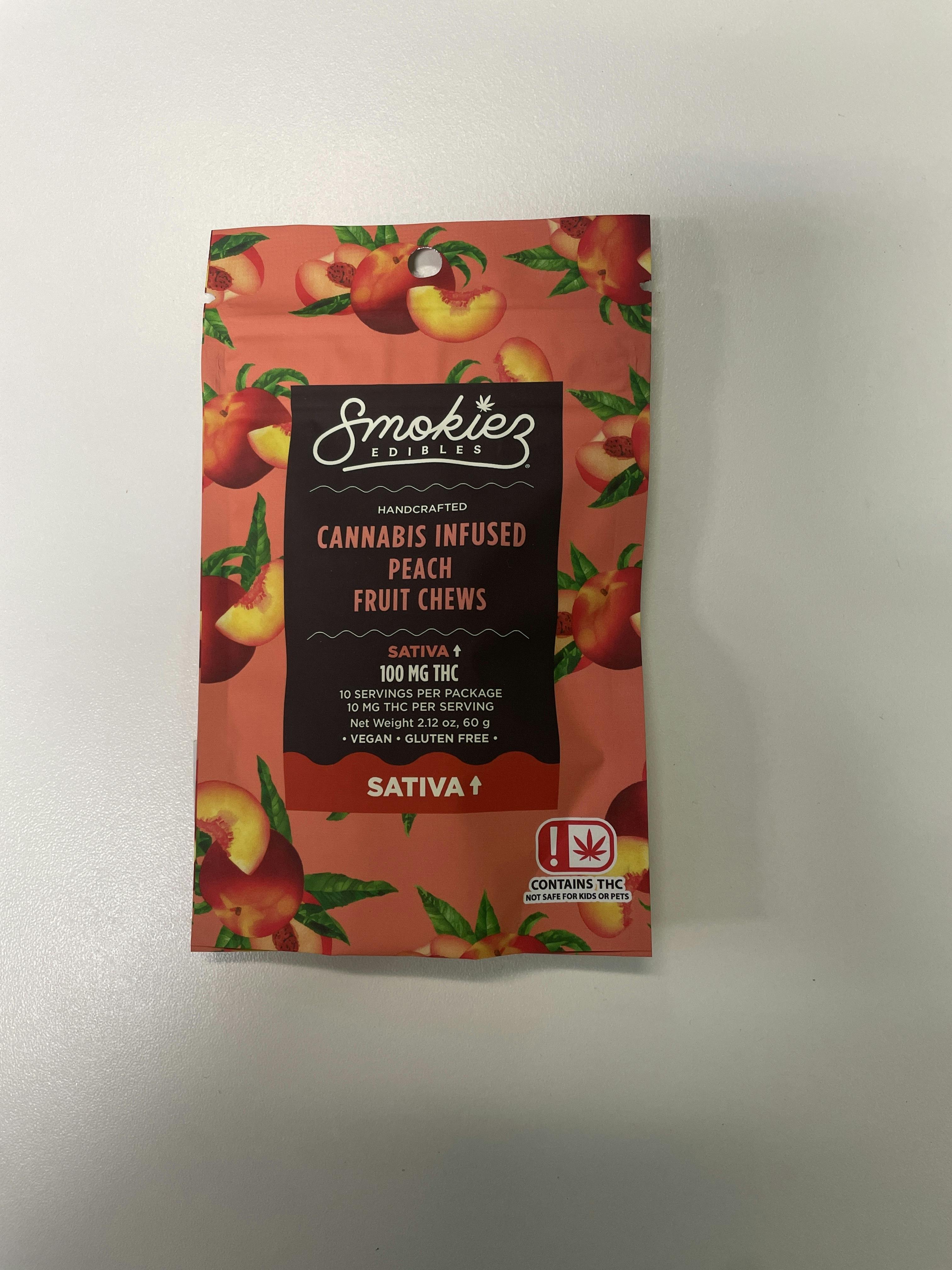 Peach Gummies | 100mg | 10ct | 100mg/ea by Smokiez Edibles