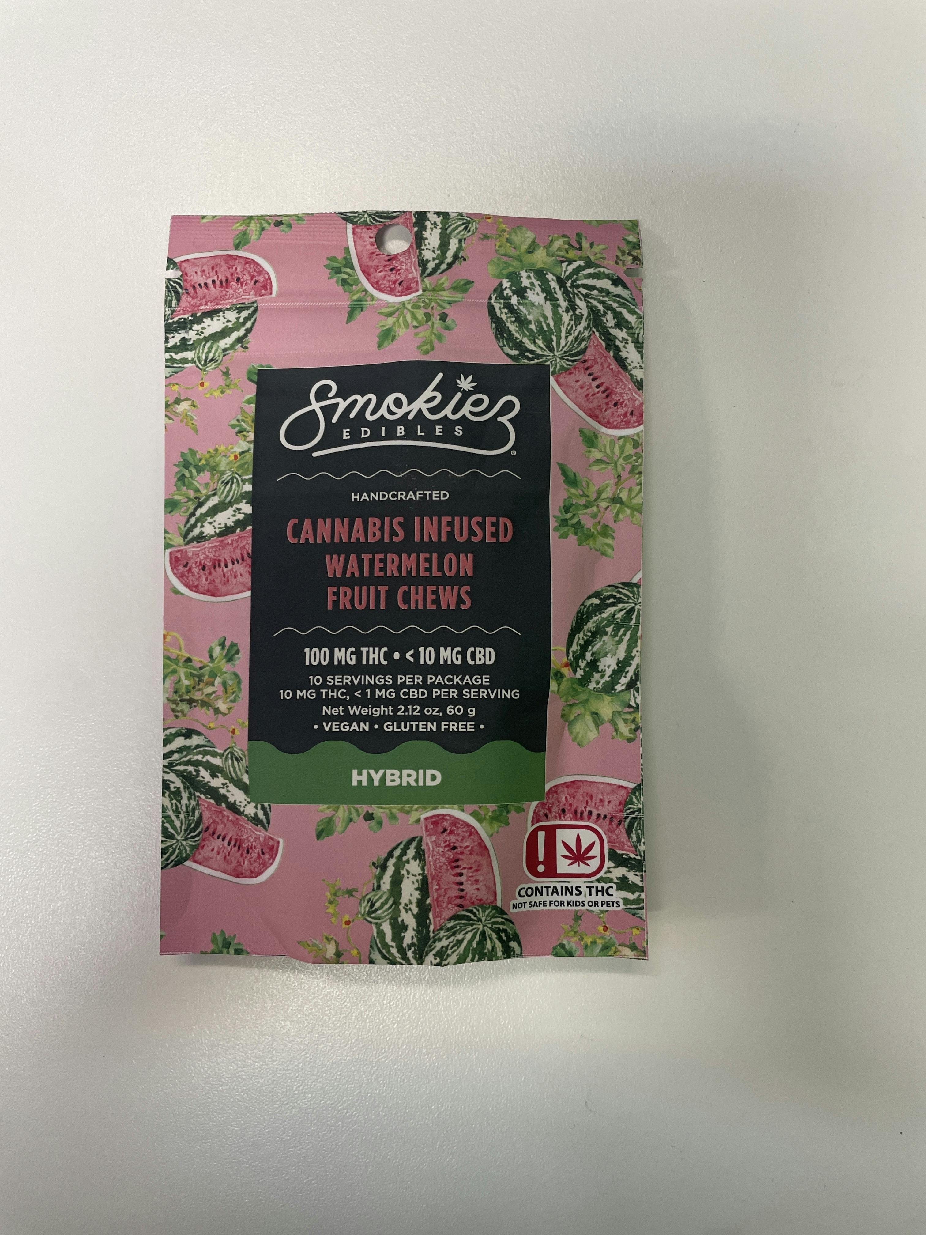 Watermelon Gummies | 100mg | 10ct by Smokiez Edibles