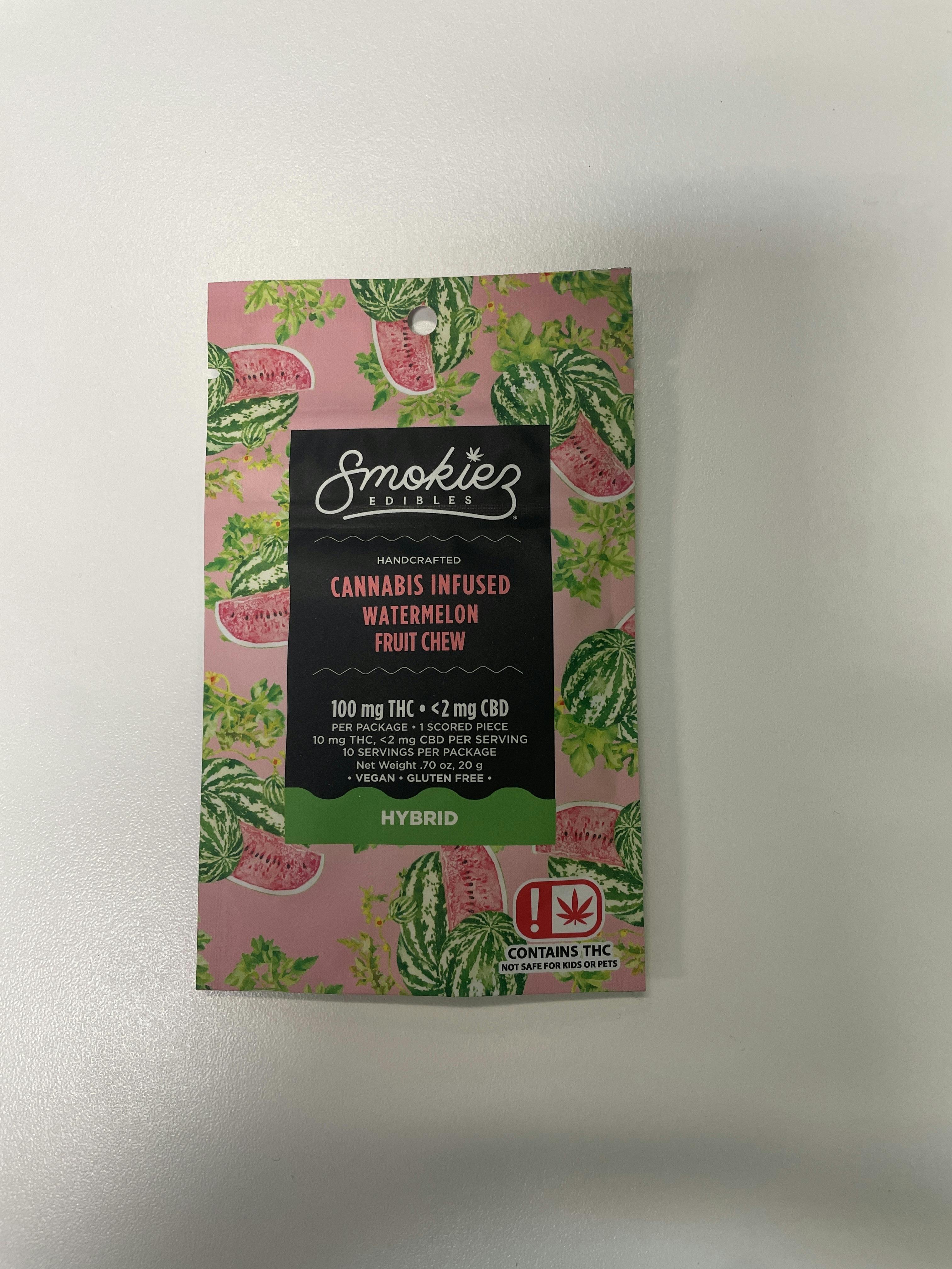 Sweet Watermelon Scored Gummies | 100mg | Single by Smokiez Edibles
