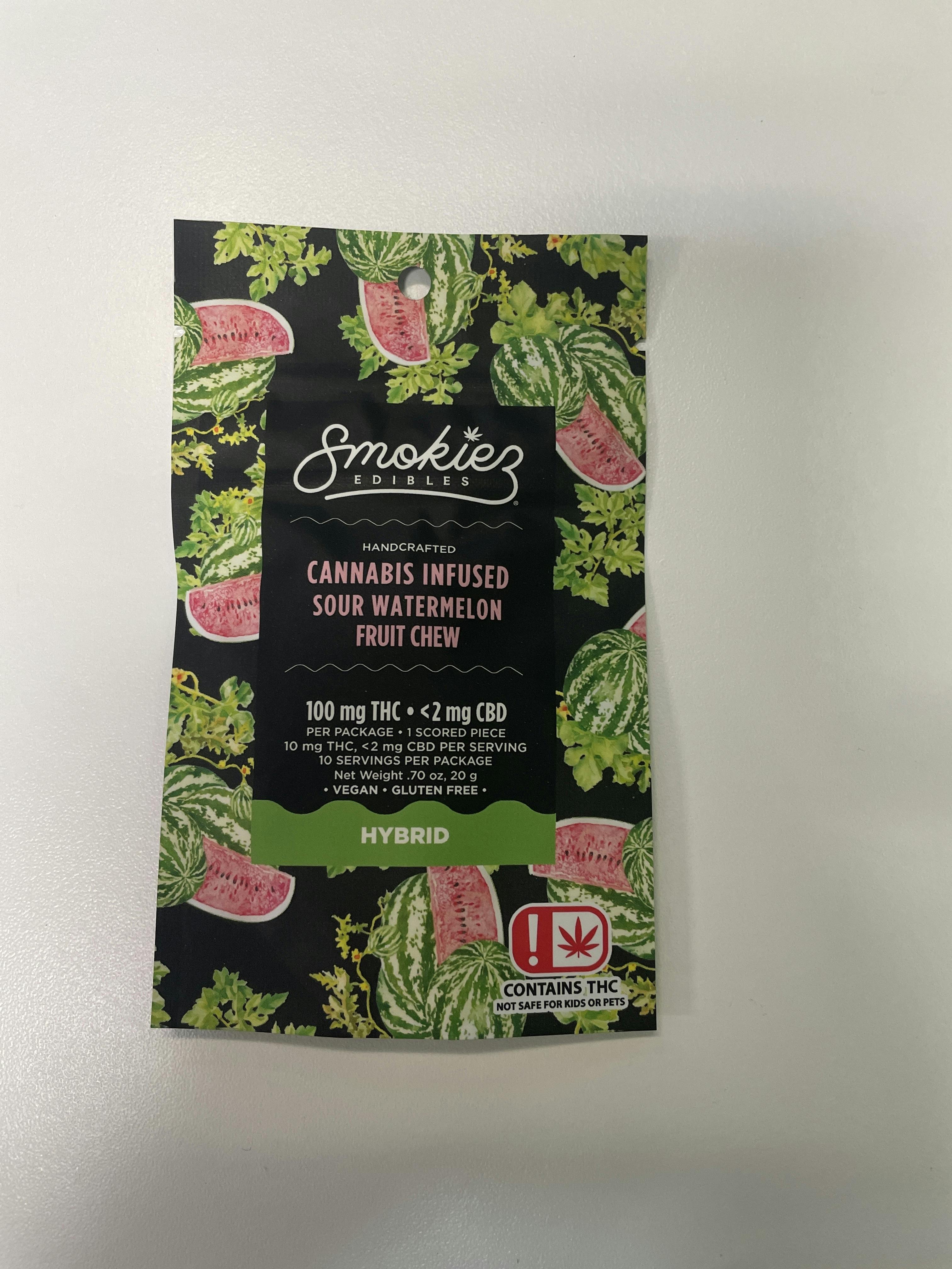 SMOKIEZ-Single Scored Sour Watermelon HYBRID | 100mg THC
