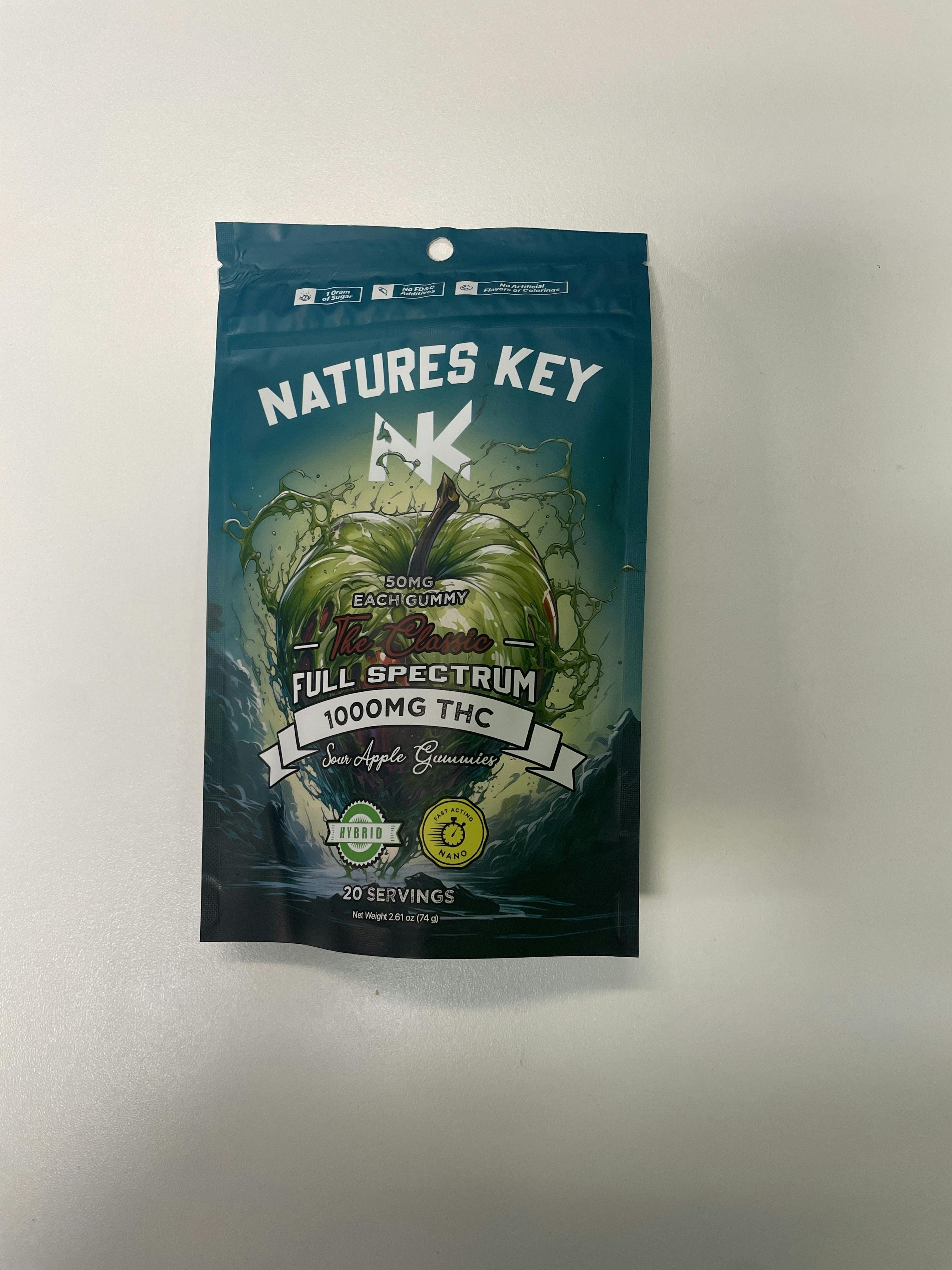 NATURES KEY-1000mg NANO THC Sour Green Apple