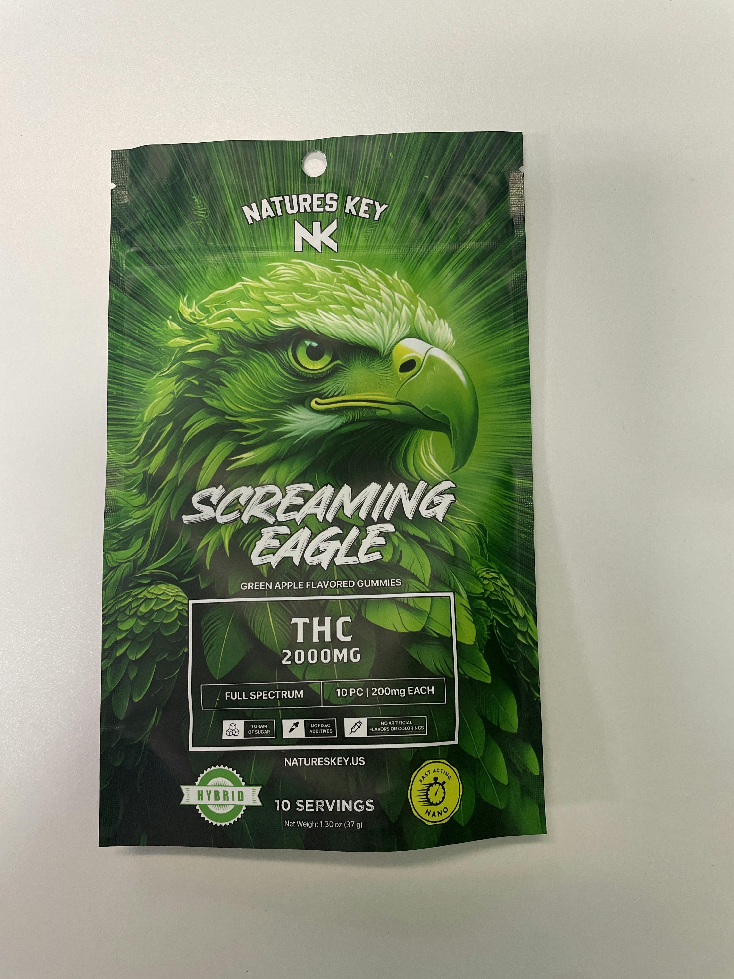 NATURES KEY-2000mg THC NANO Screamin Eagle Apple- Hybrid cannabis product