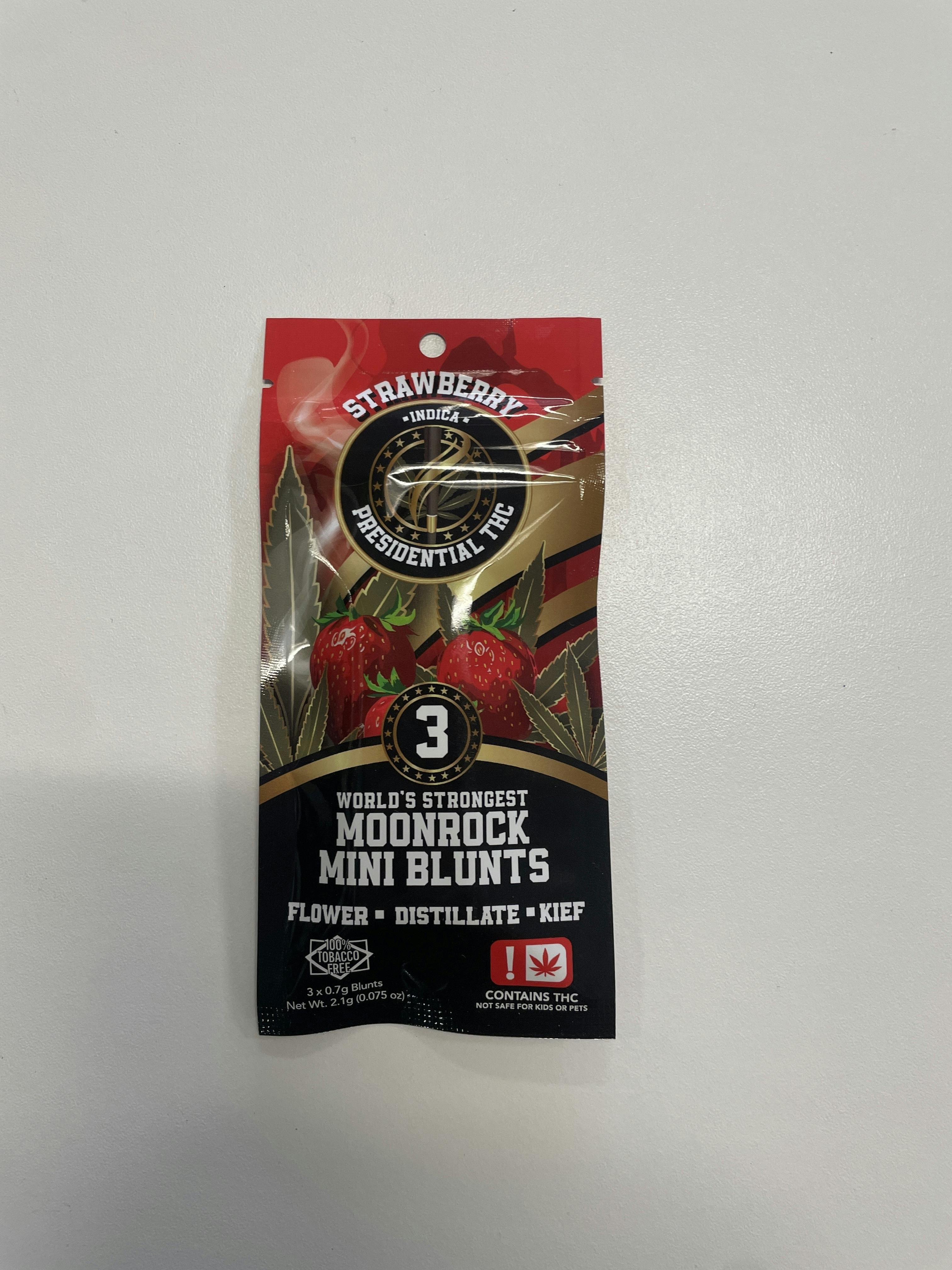 Strawberry | Moon Rock Blunts Infused Minis | 0.7g each | 3pk by Presidential THC