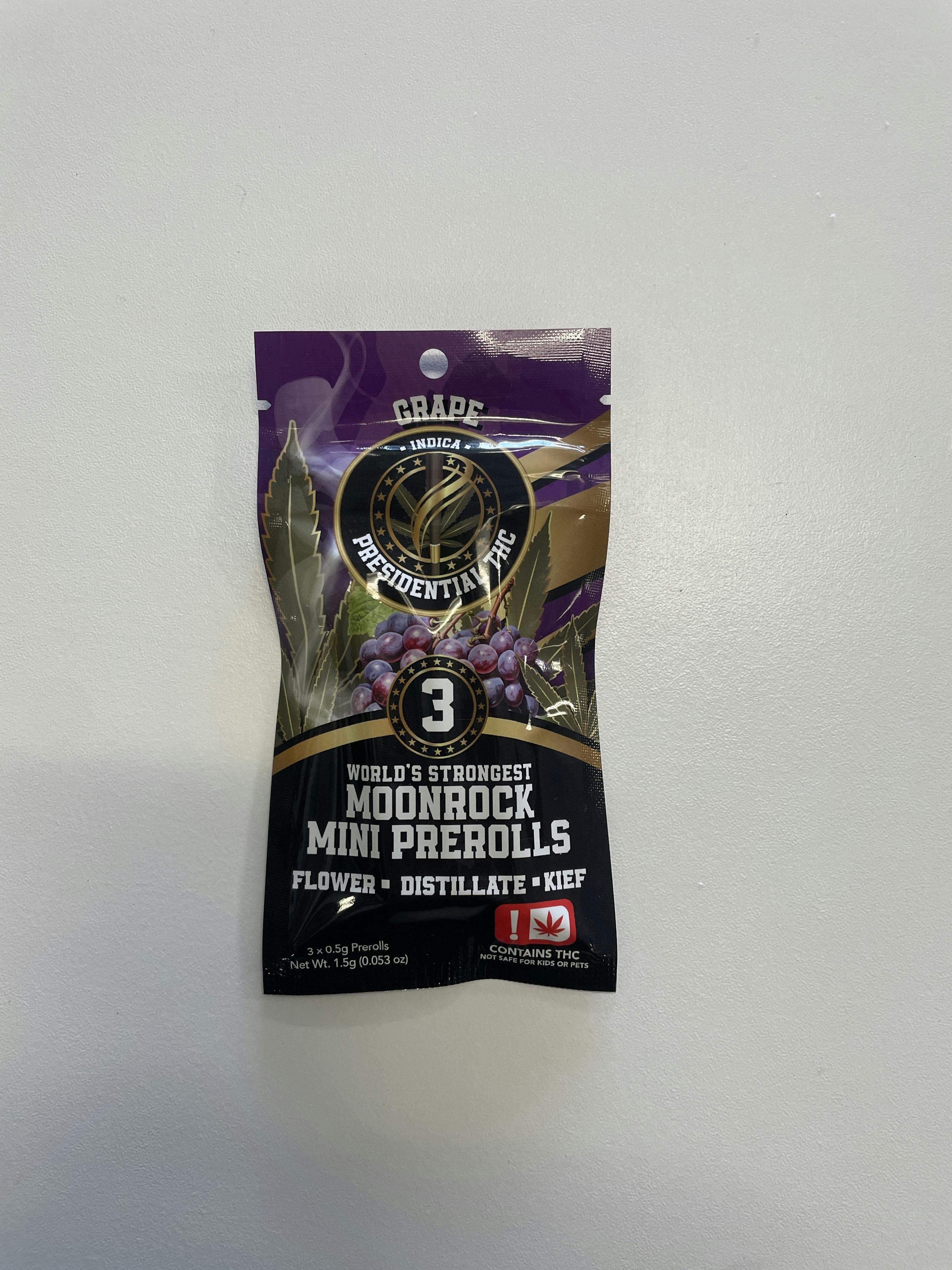 Grape | Moon Rock Prerolls Infused Minis | 0.5g each | 3pk by Presidential THC