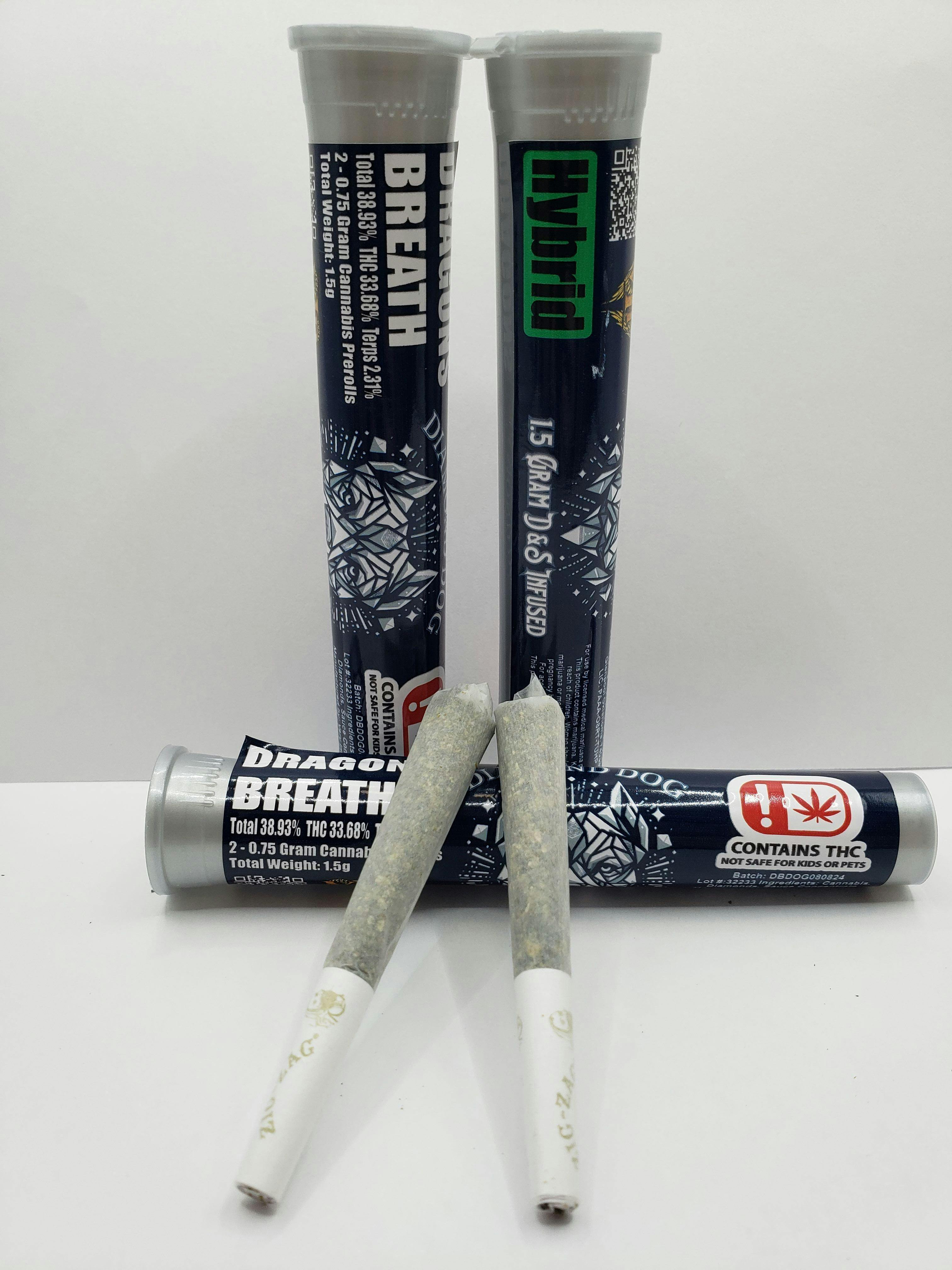 Diamond Dog | Dragon's Breath 2pk | 1.5g by VIP Infused PreRolls