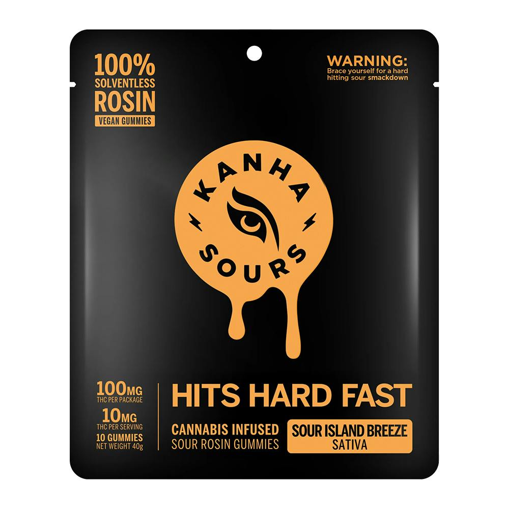 Rosin Sours | Sour Island Breeze Gummies | 100mg | 10ct | 10mg/ea