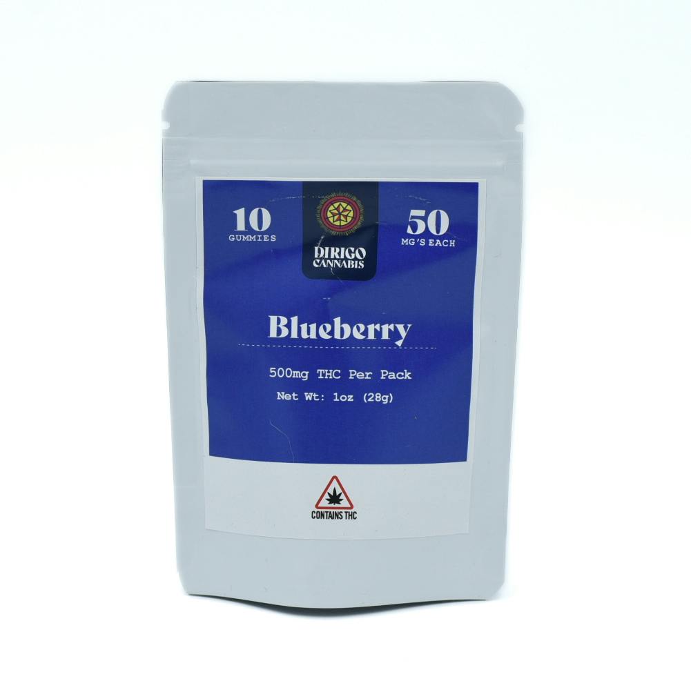 500mg Blueberry Gummies | Dirigo Cannabis | Gummies | 10pk | 50mg/ea