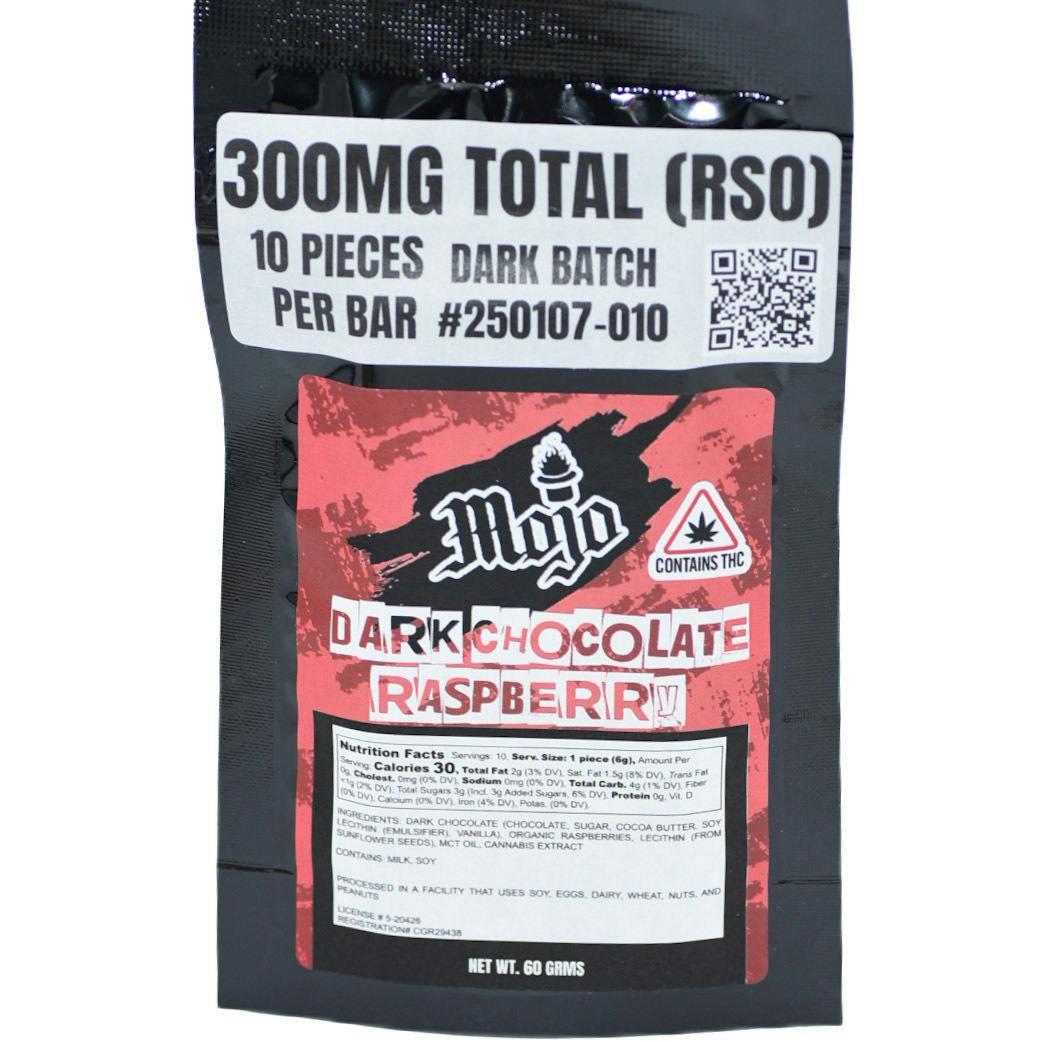 Mojo: RSO 300mg Dark Chocolate Raspberry Bar
