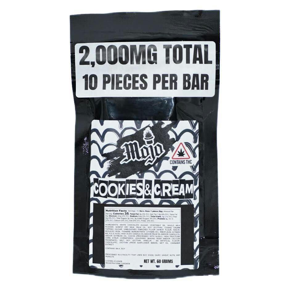 Mojo 2000mg Chocolate Bar - Milk Cookies N Cream