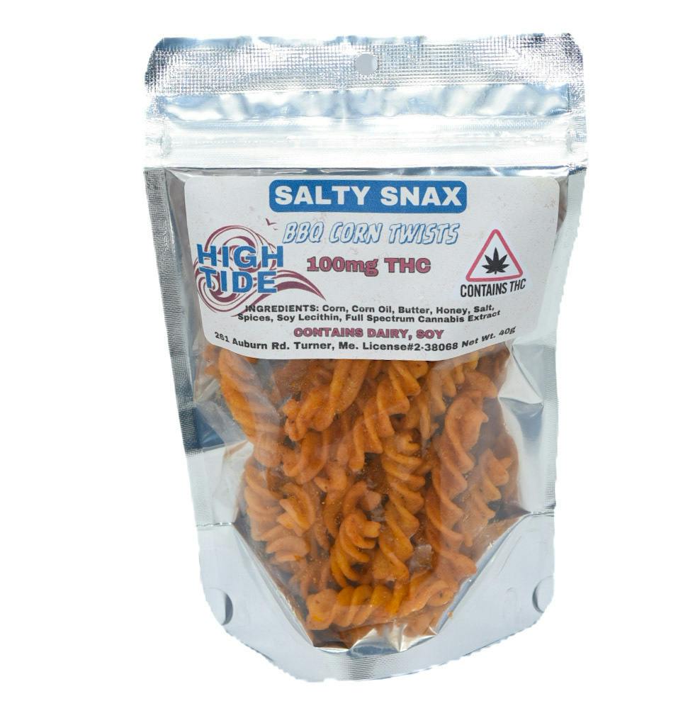 BBQ Corn Twists Salty Snax | 100mg/ea by High Tide