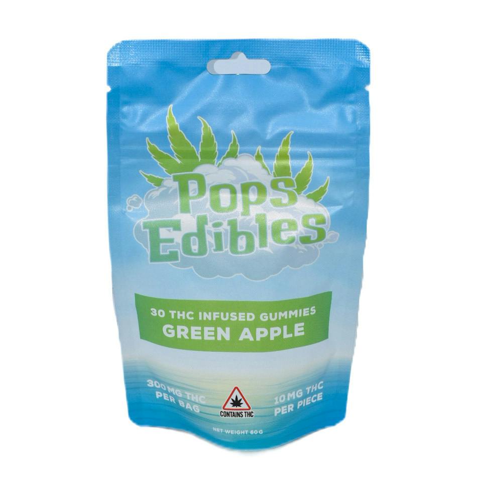 Pop's Edibles 10mg Green Apple Gummies