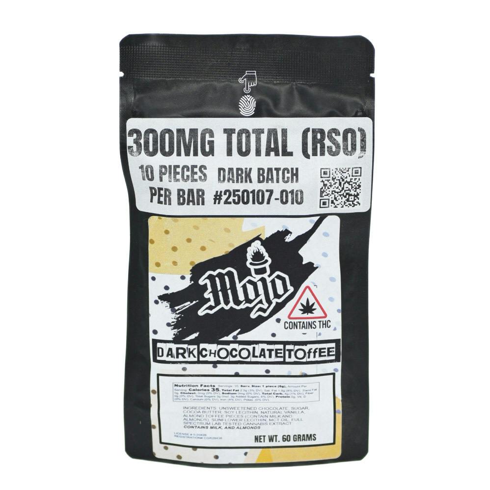Mojo: RSO 300mg Dark Chocolate Toffee Bar