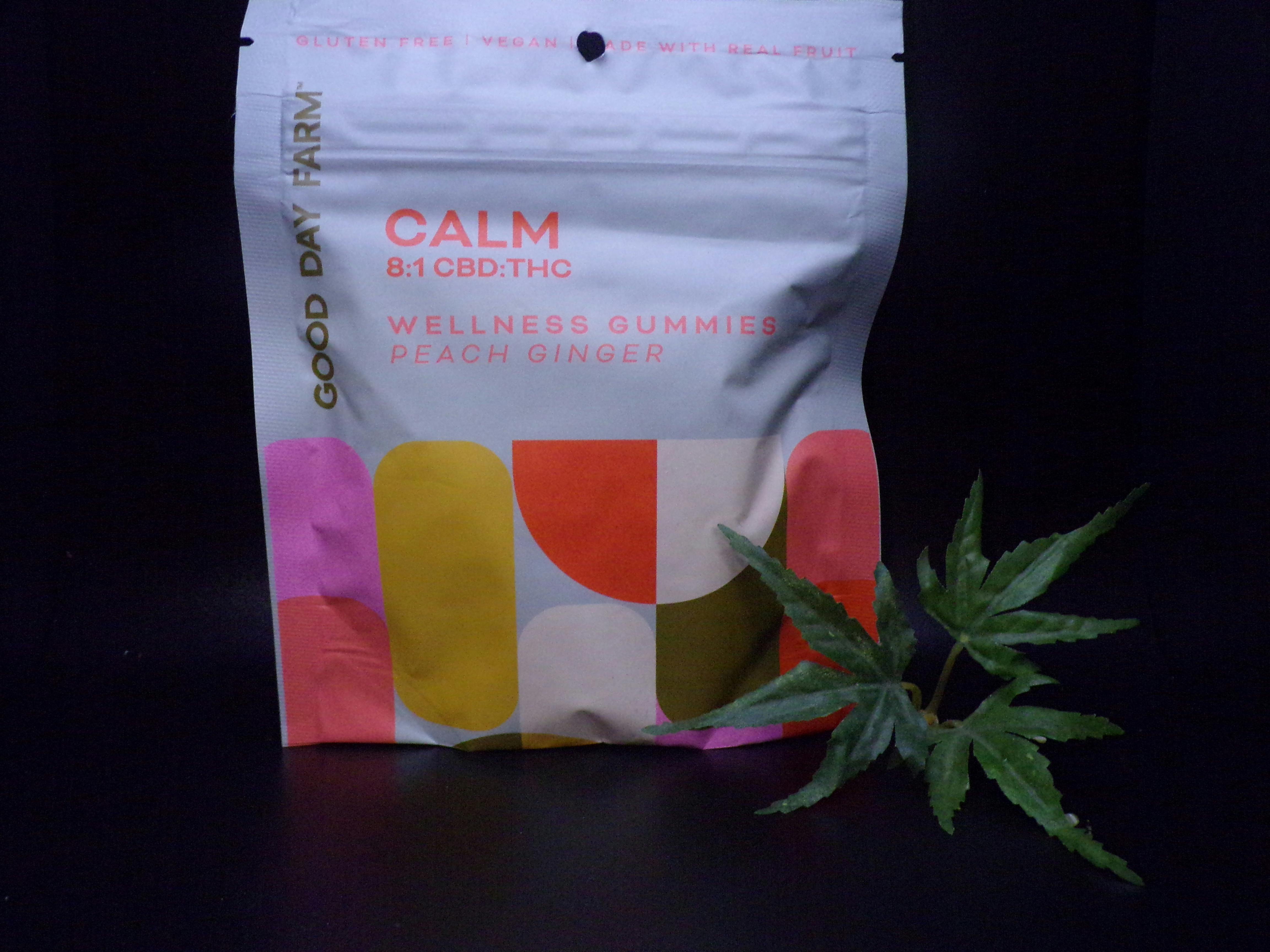 Good Day Farm - 100mg CALM Peach Ginger 8:1 CBD Wellness Gummies