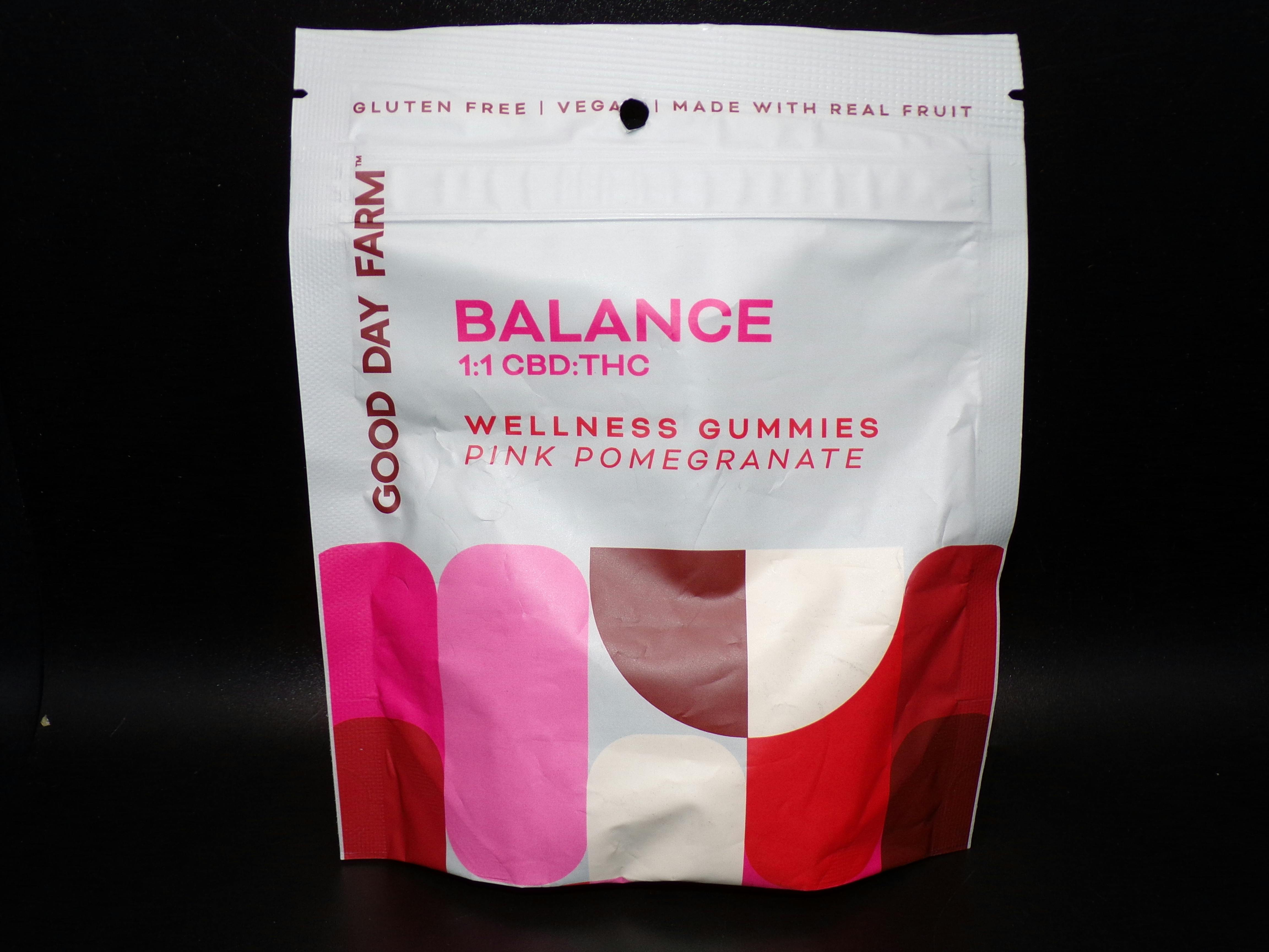 Good Day Farm - 100mg BALANCE Pink Pomegranate 1:1 CBD Wellness Gummies