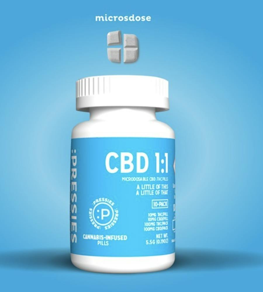 Pressie Pills | CBD 1:1 Tablets | 100mg:100mg
